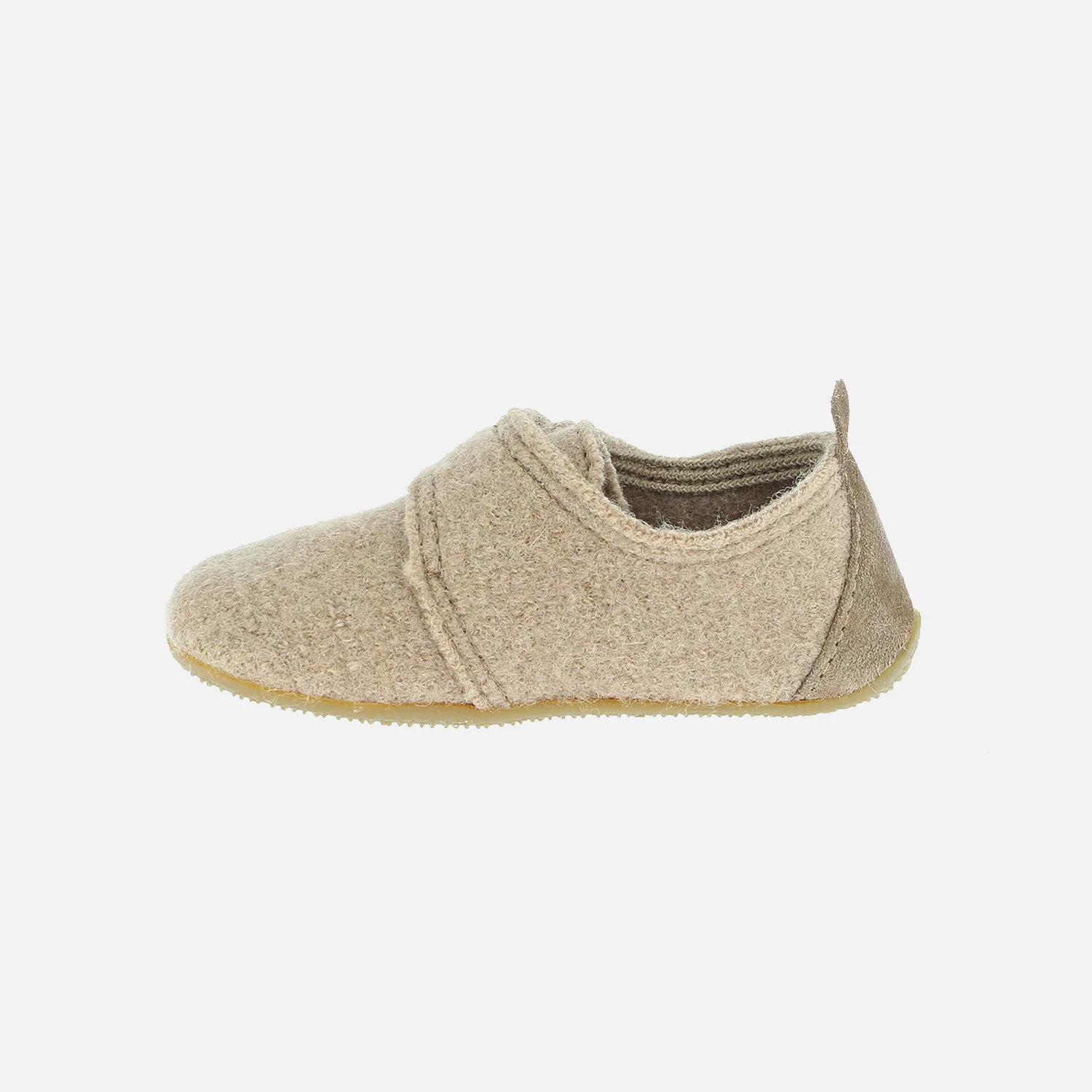 Kids Boiled Wool Slipper Shoe - Taupe - Image 3