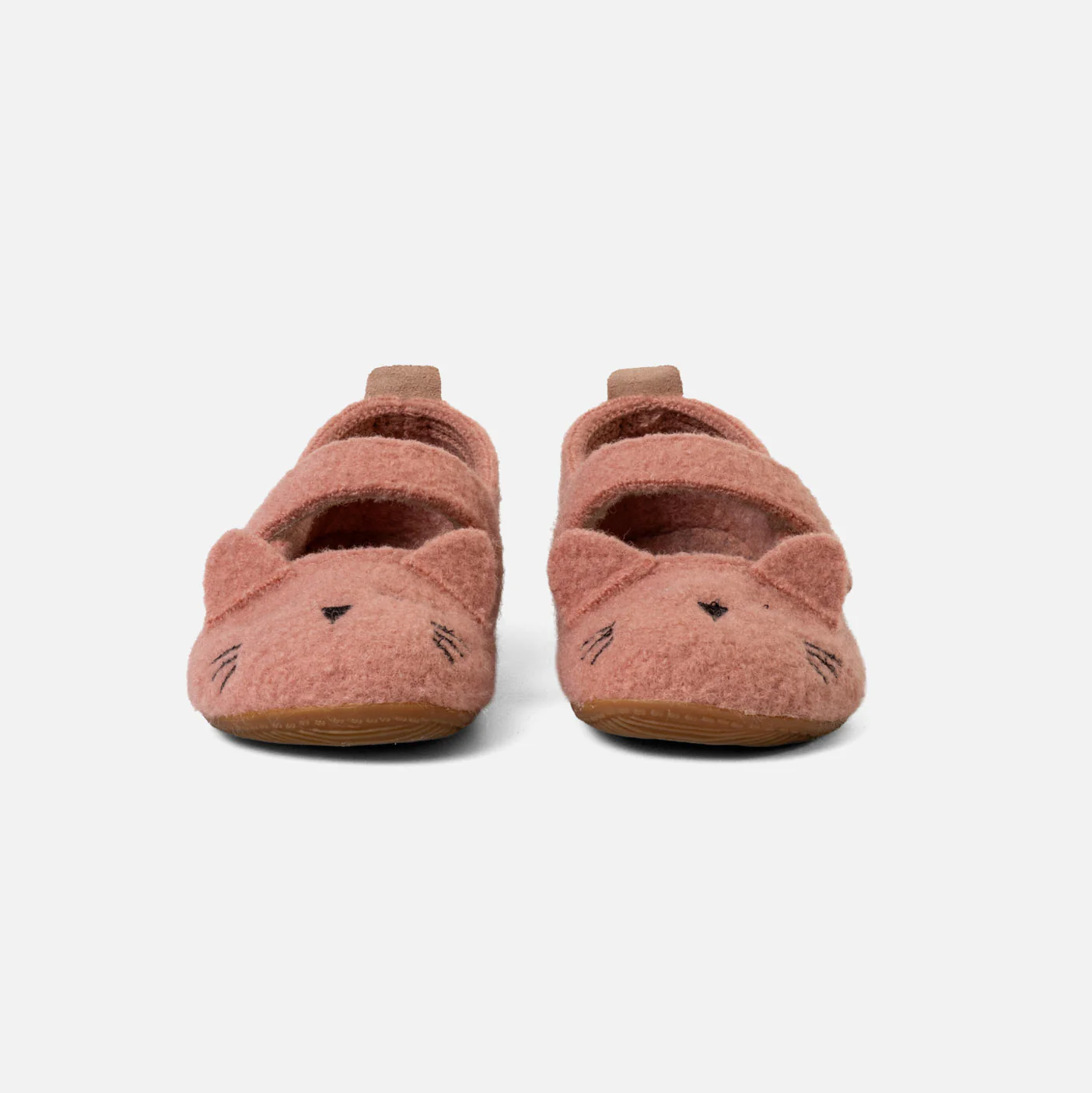 Kids Boiled Wool Ballerina Slipper Shoe - Peach Kitten - Image 5