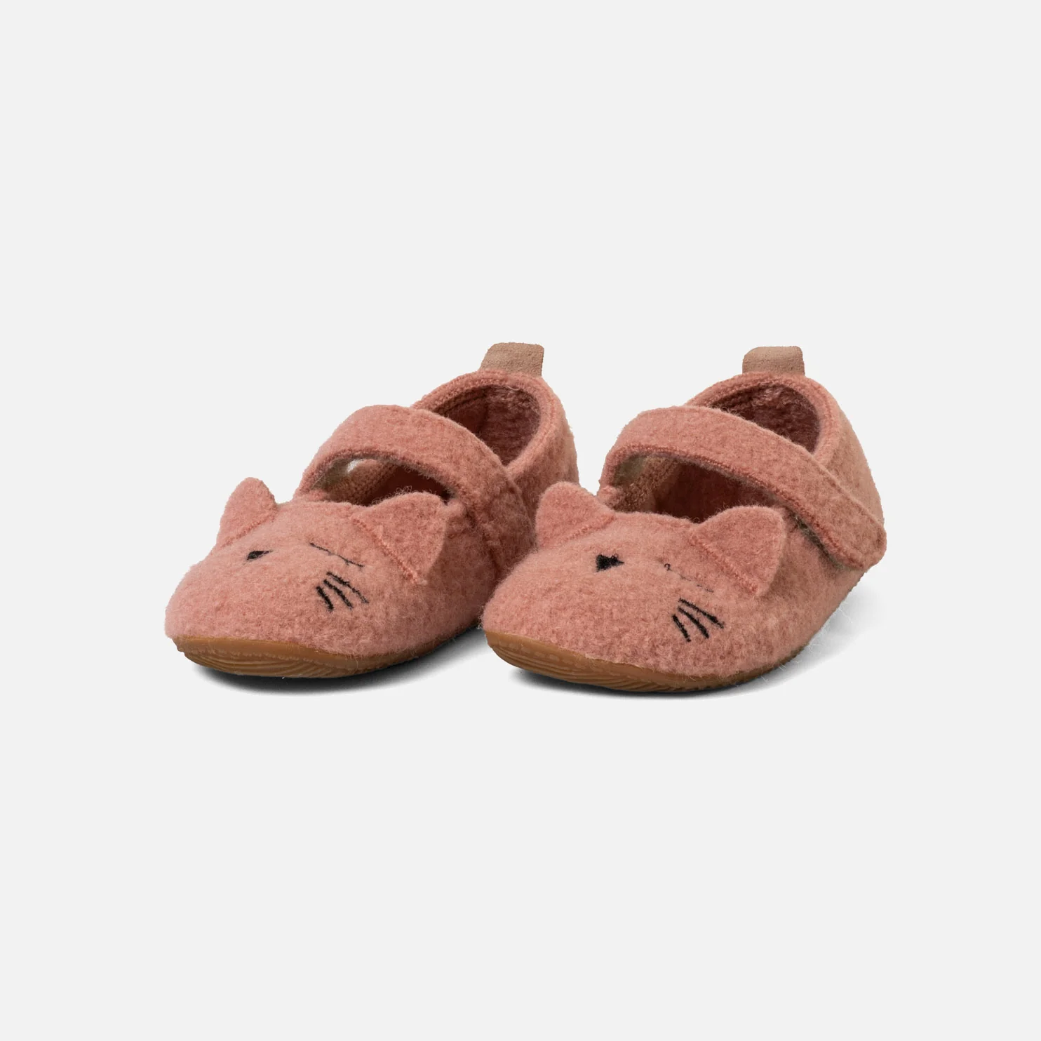 Kids Boiled Wool Ballerina Slipper Shoe - Peach Kitten - Image 6