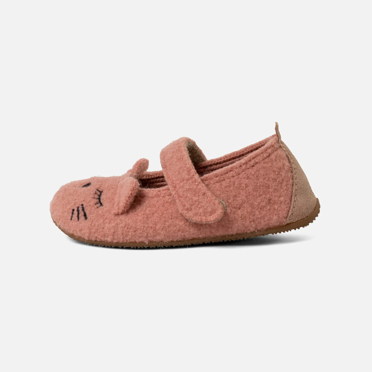 Kids Boiled Wool Ballerina Slipper Shoe - Peach Kitten - Image 8