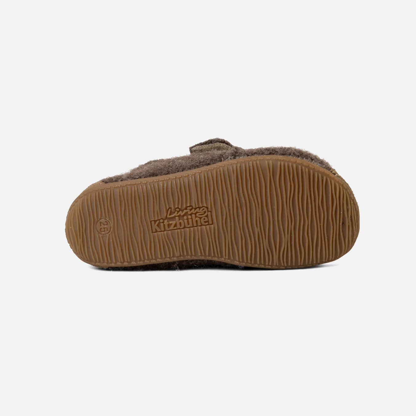 Kids Boiled Wool Toe Cap Slipper Shoe - Light Brown Melange - Image 7