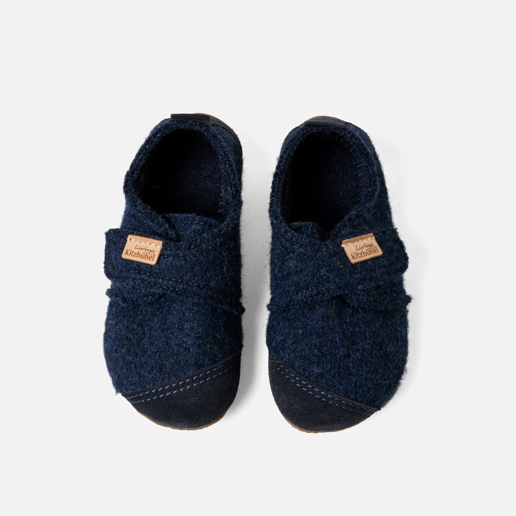 Kids Boiled Wool Toe Cap Slipper Shoe - Night Blue