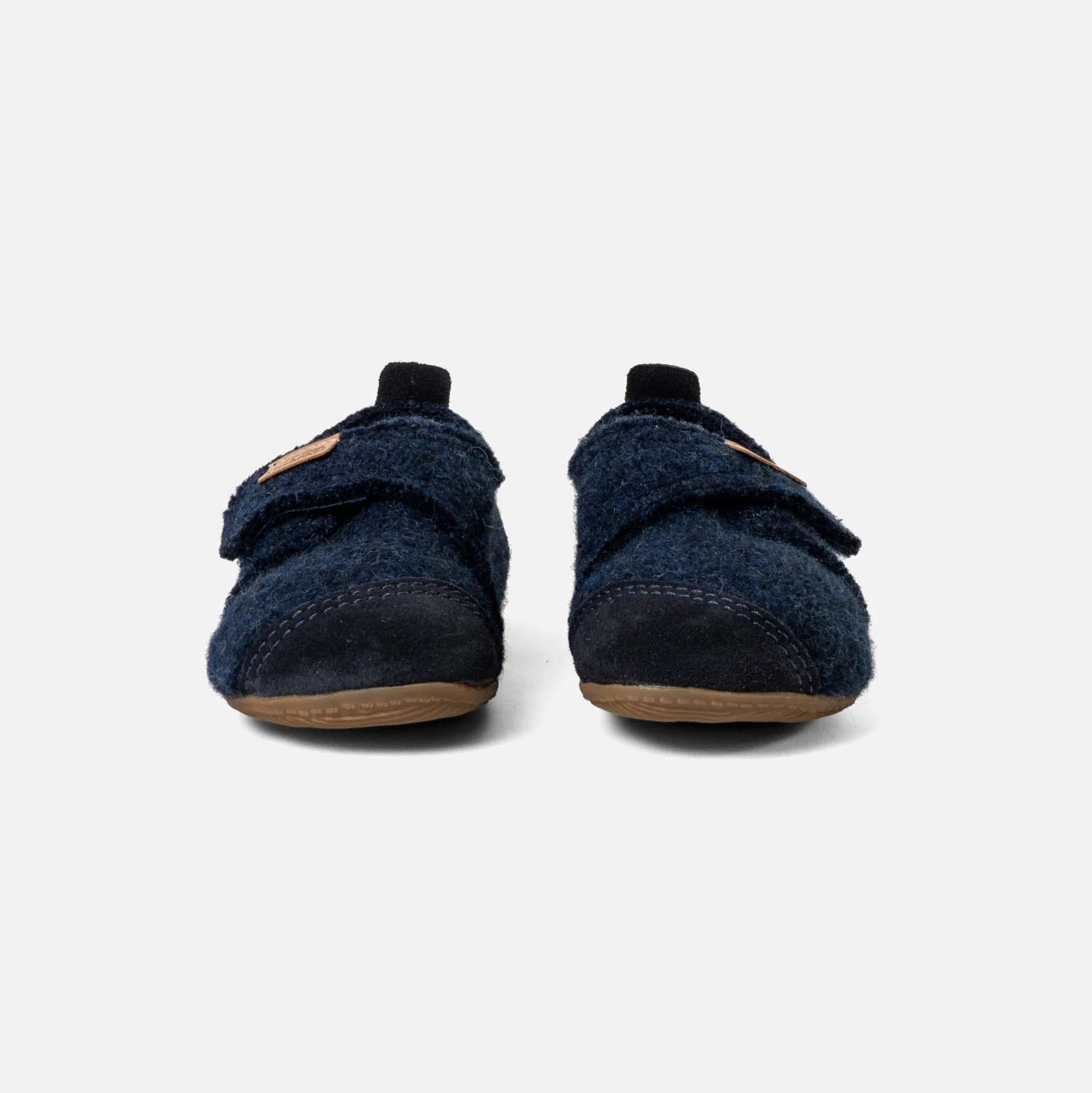 Kids Boiled Wool Toe Cap Slipper Shoe - Night Blue - Image 3