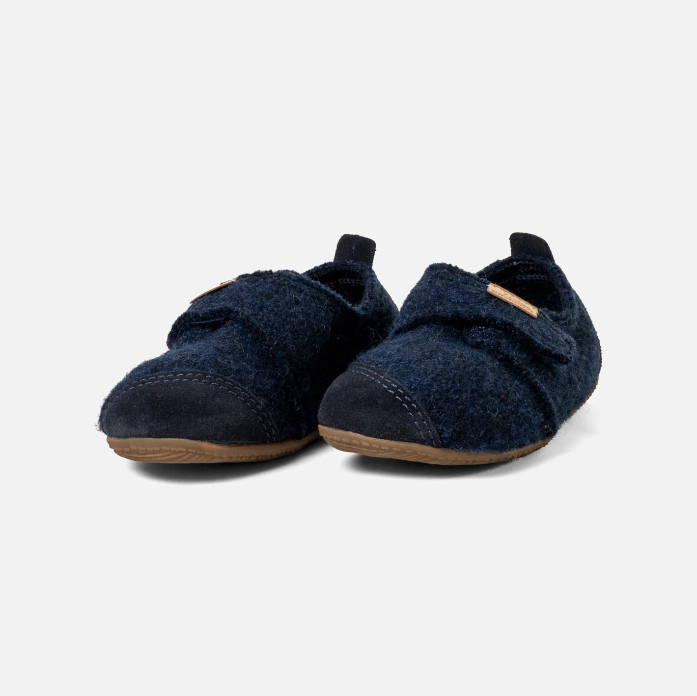 Kids Boiled Wool Toe Cap Slipper Shoe - Night Blue - Image 4