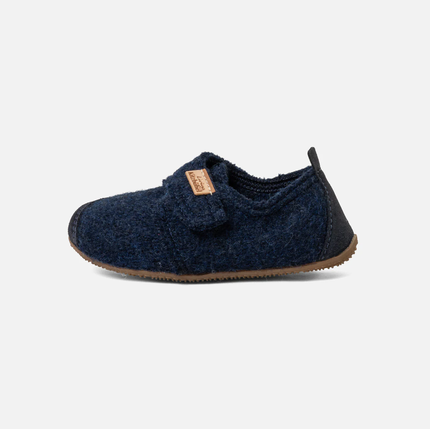 Kids Boiled Wool Toe Cap Slipper Shoe - Night Blue - Image 6