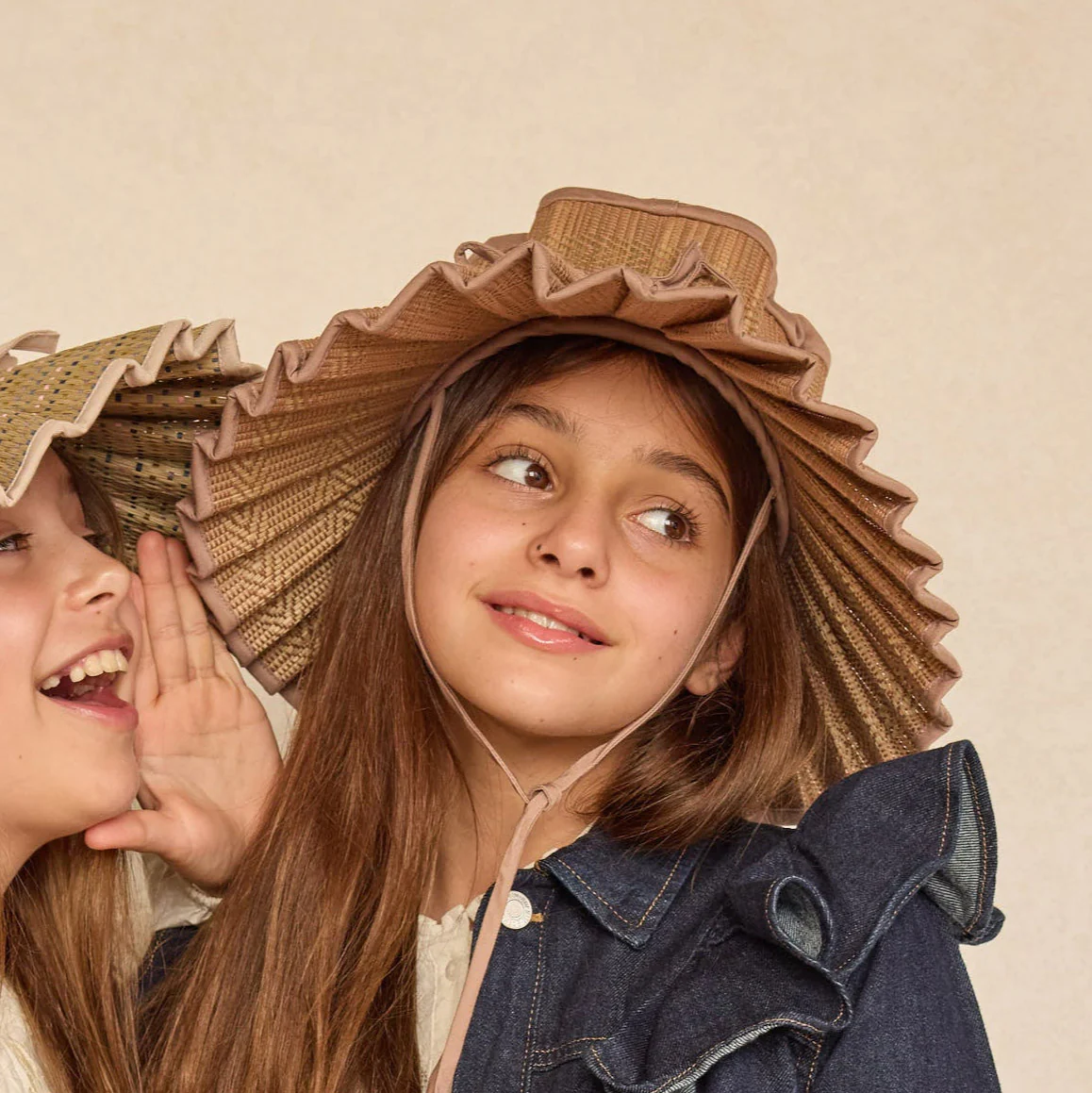 Baby & Kids Hand Woven Natural Grass Capri Hat - Flores Bungalow - Image 13