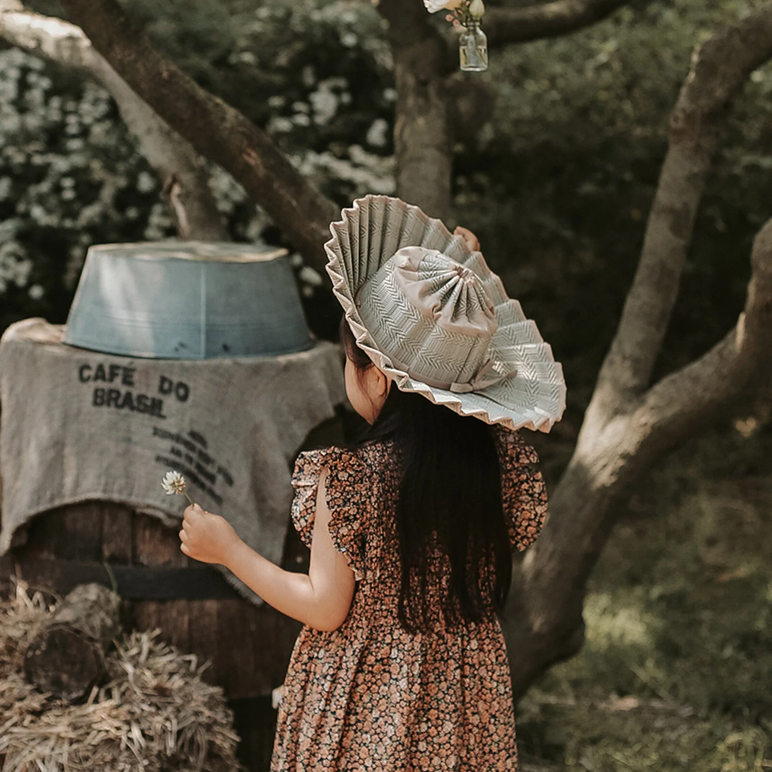 Baby & Kids Hand Woven Natural Grass Capri Hat - Flores Bungalow - Image 8