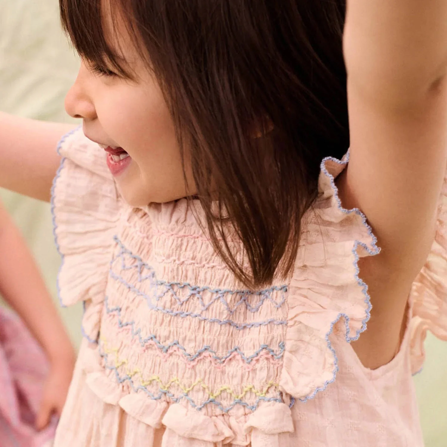 Kids Cotton Aurelina Dress - Cream - Image 5