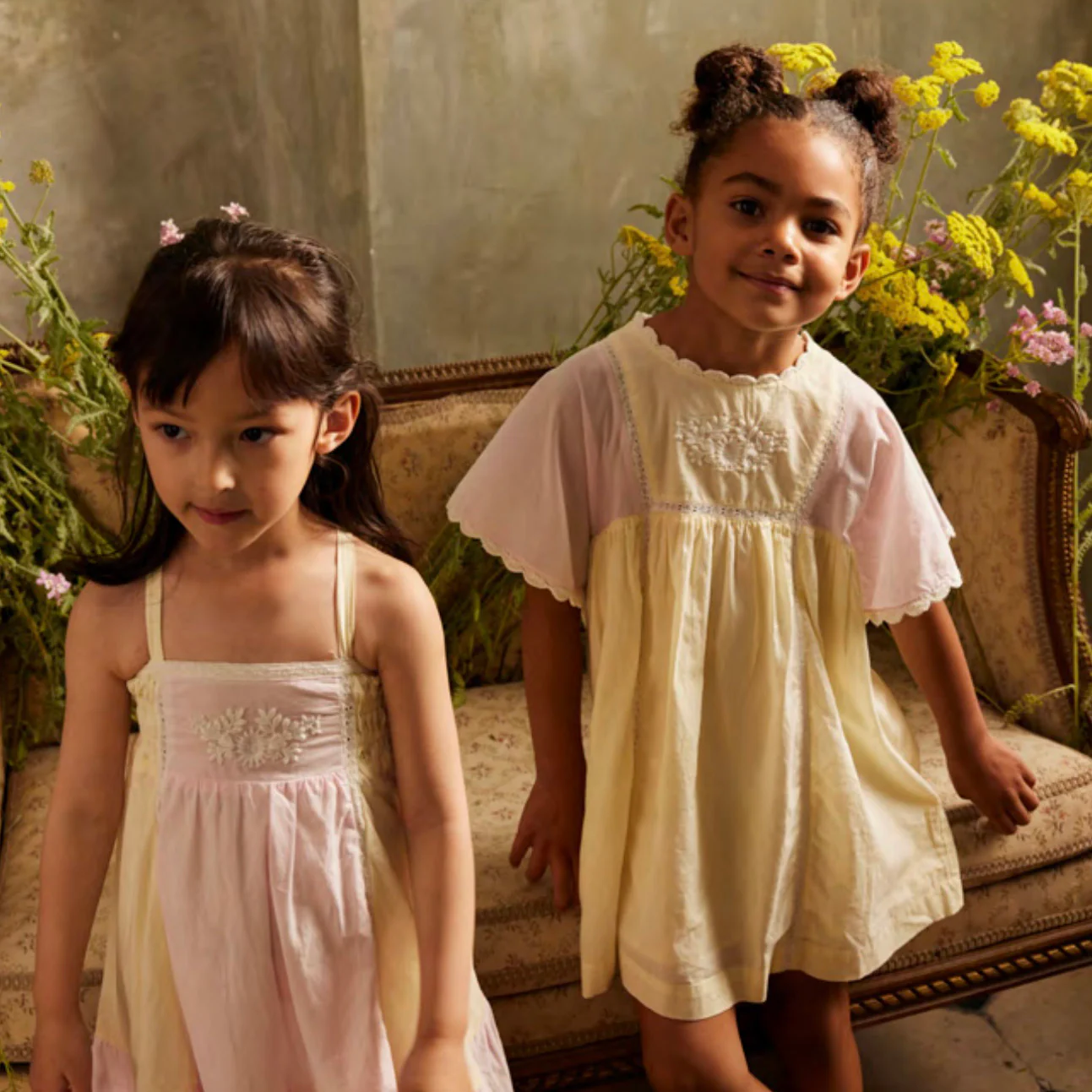Kids Cotton Aurora Dress - Pink & Yellow - Image 6