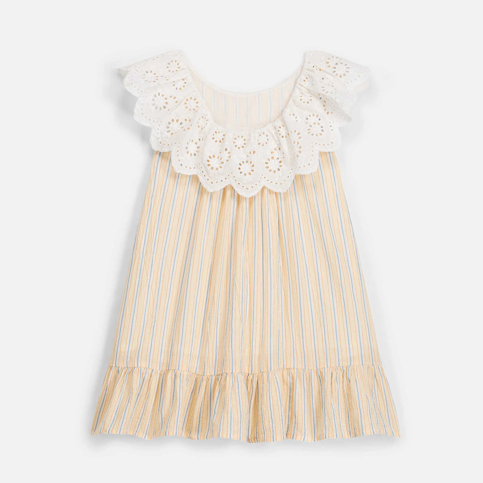 Kids Cotton Danya Dress - Yellow Sunny Stripe - Image 2