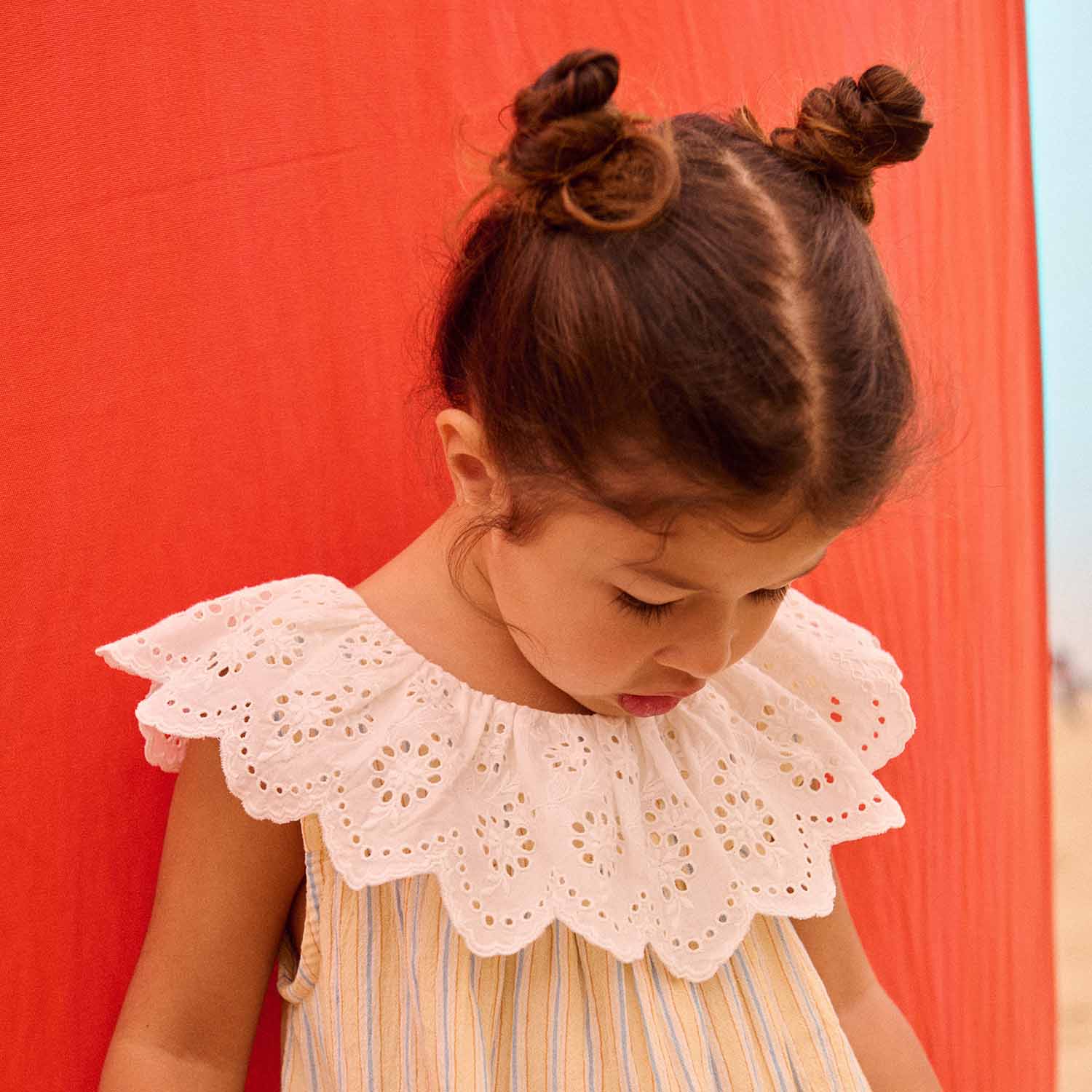 Kids Cotton Danya Dress - Yellow Sunny Stripe - Image 4