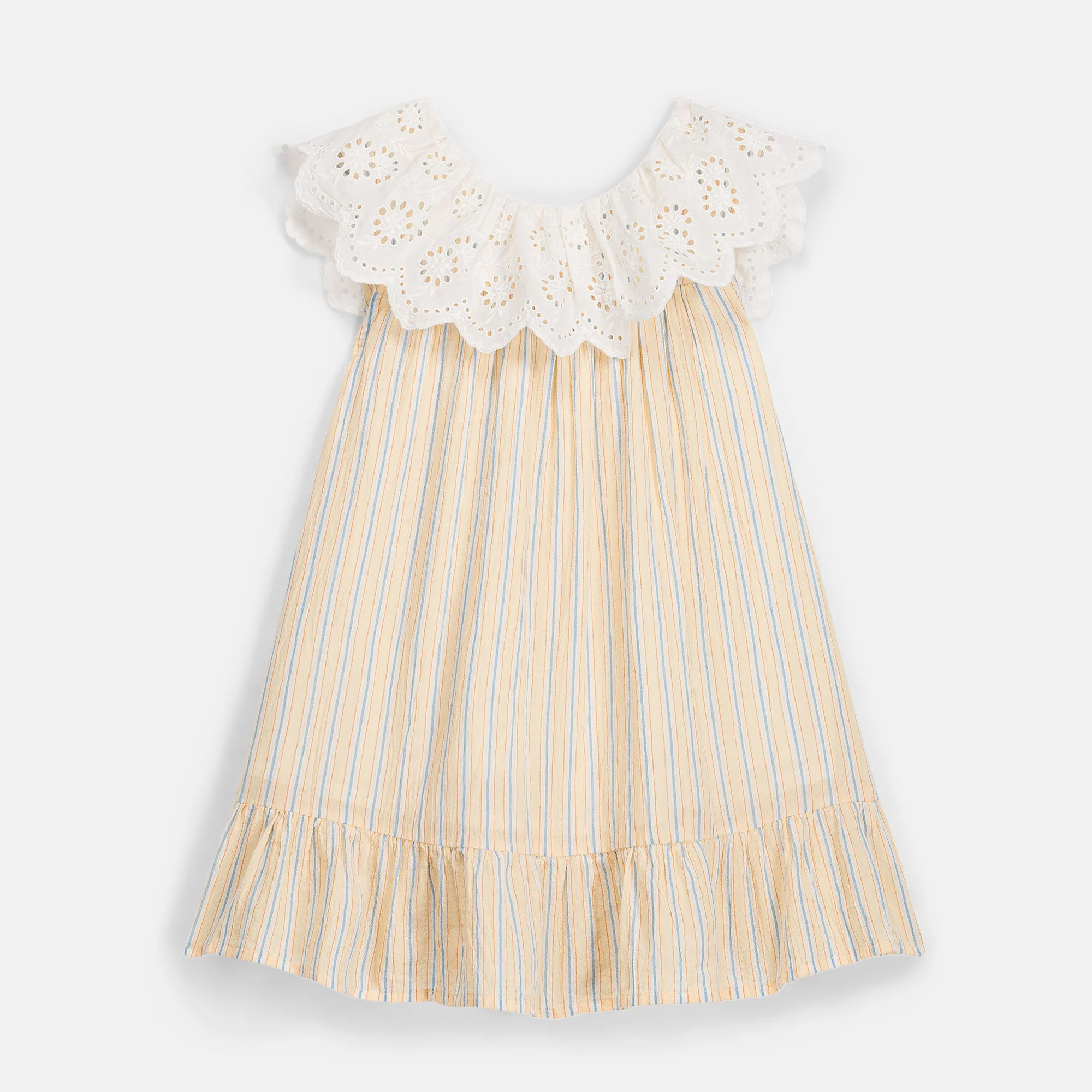 Kids Cotton Danya Dress - Yellow Sunny Stripe - Image 5