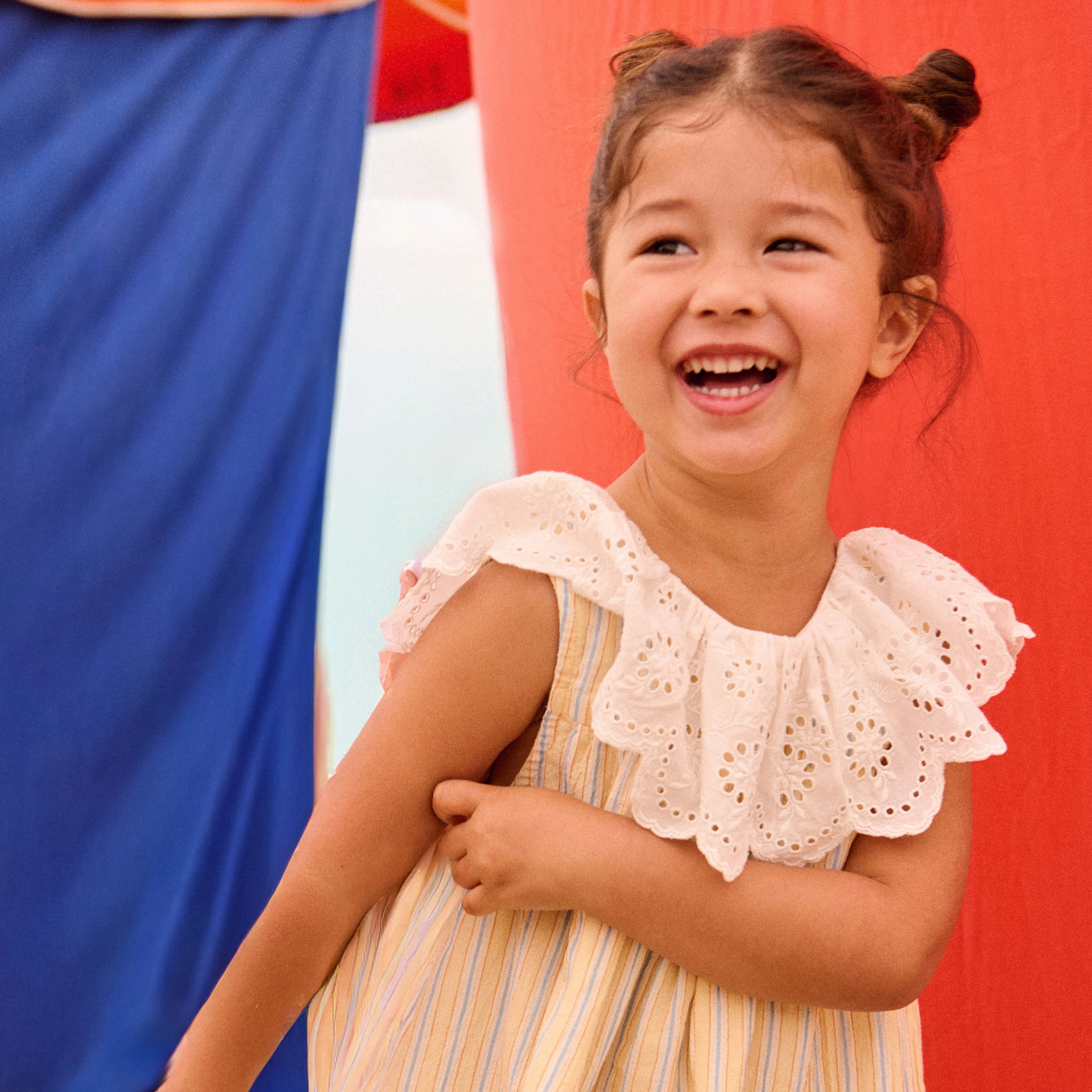 Kids Cotton Danya Dress - Yellow Sunny Stripe - Image 6