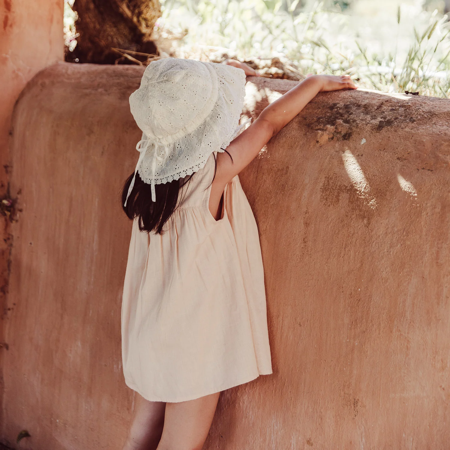 Kids Cotton/Linen Warie Dress - Blush - Image 5