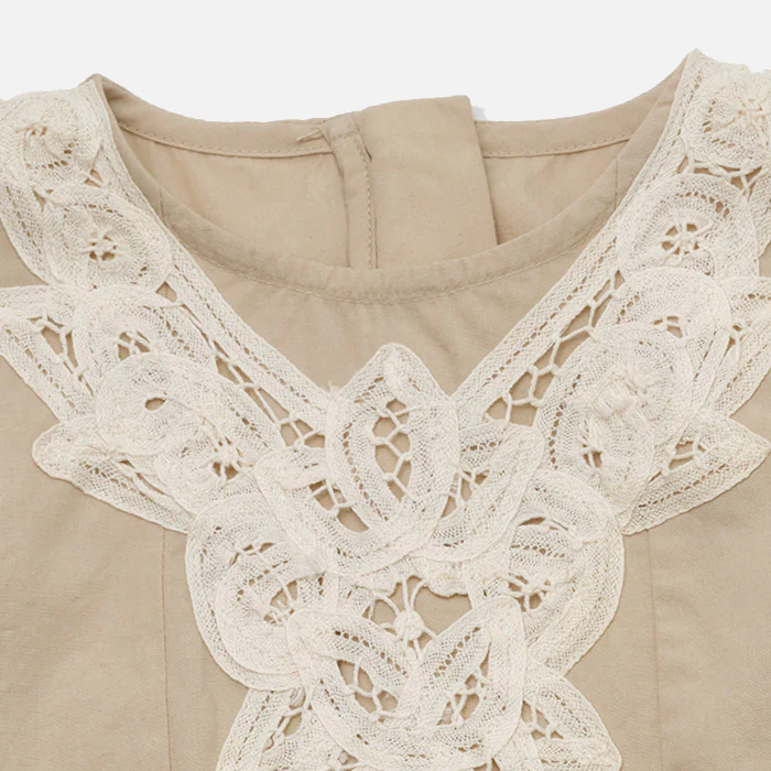 Kids Cotton Brenna Dress - Beige - Image 5
