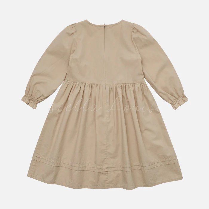 Kids Cotton Brenna Dress - Beige - Image 6
