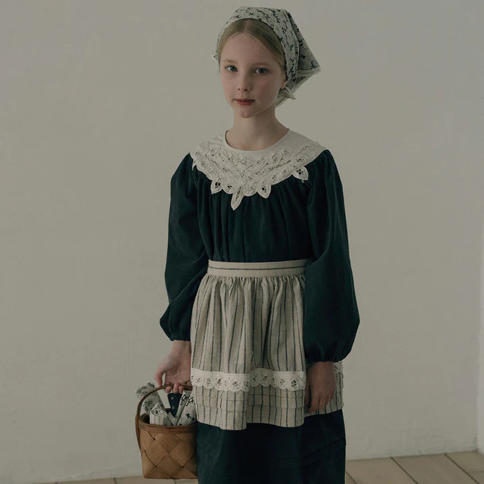 Kids Cotton Corduroy Grandis Dress - Charcoal - Image 7