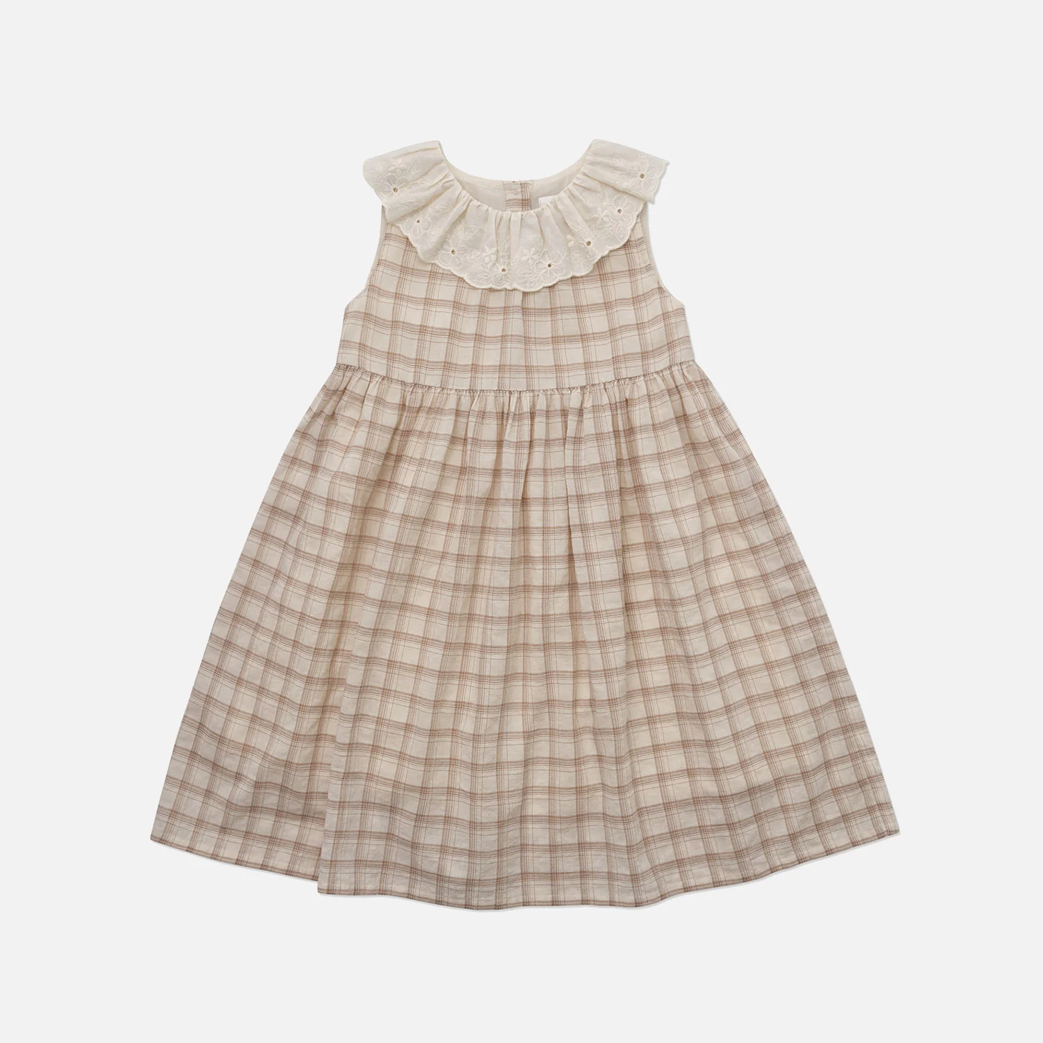 Kids Cotton Molly Dress - Beige - Image 2