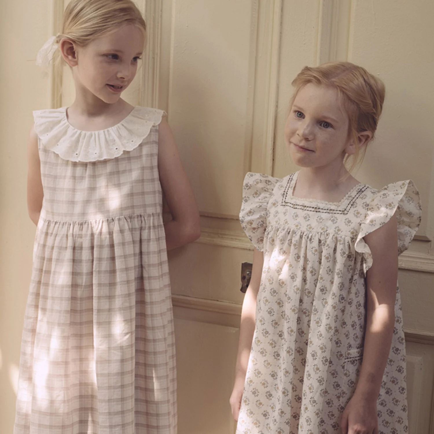 Kids Cotton Molly Dress - Beige - Image 4