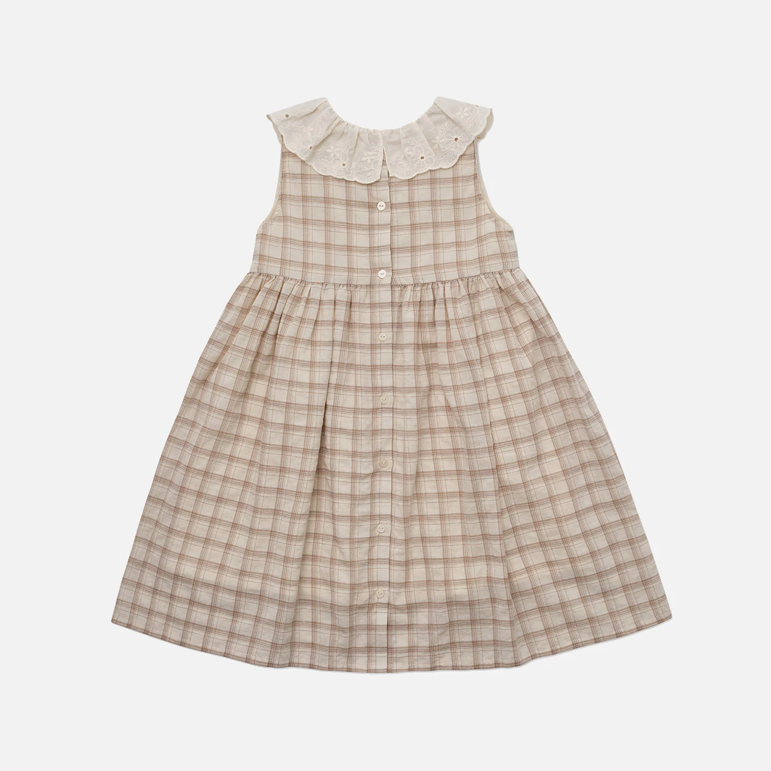 Kids Cotton Molly Dress - Beige - Image 5