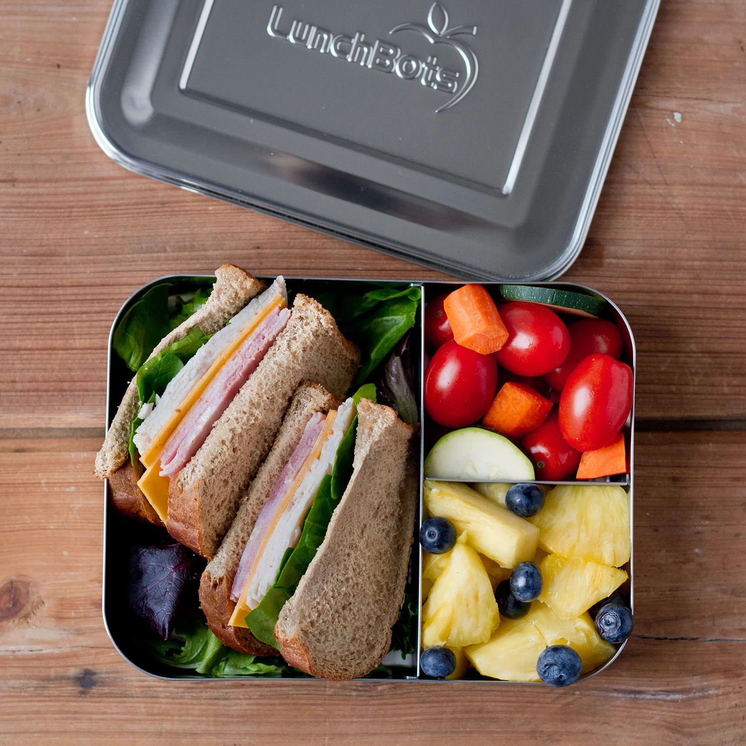 Stainless Steel Large Trio Bento Lunch Box - Image 4