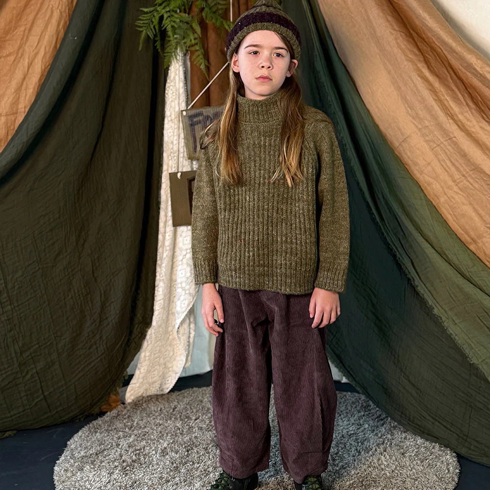 Kids Alpaca/Merino Wool/Cotton Moya Pullover - Nettle