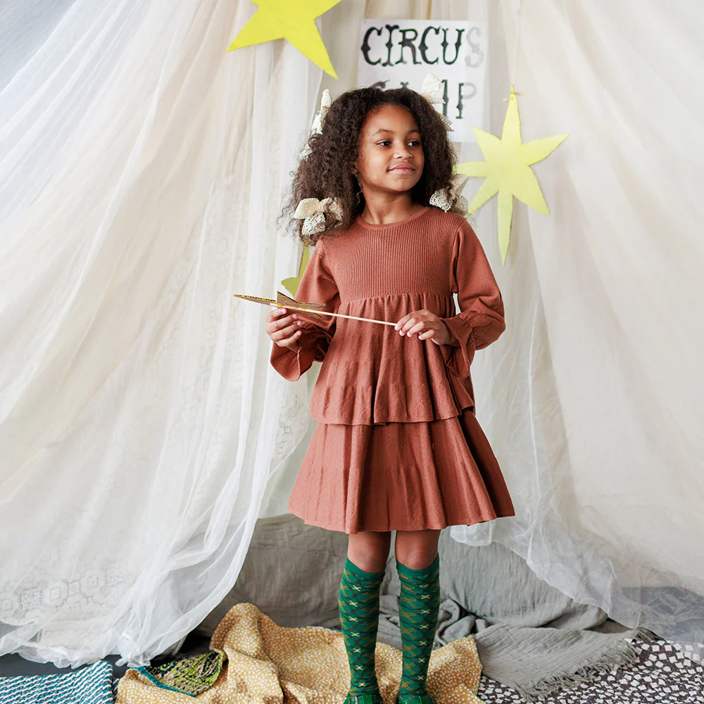 Kids Merino Wool Stevie Dress - Sandalwood