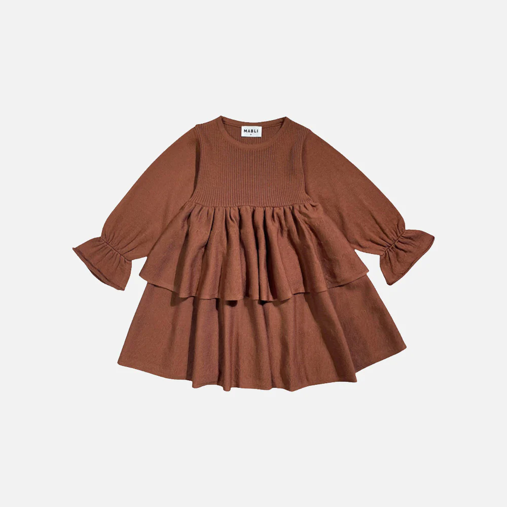 Kids Merino Wool Stevie Dress - Sandalwood - Image 2