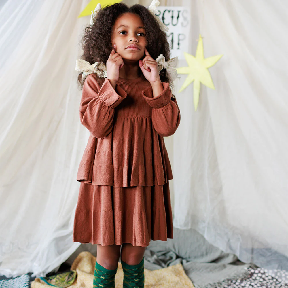 Kids Merino Wool Stevie Dress - Sandalwood - Image 3