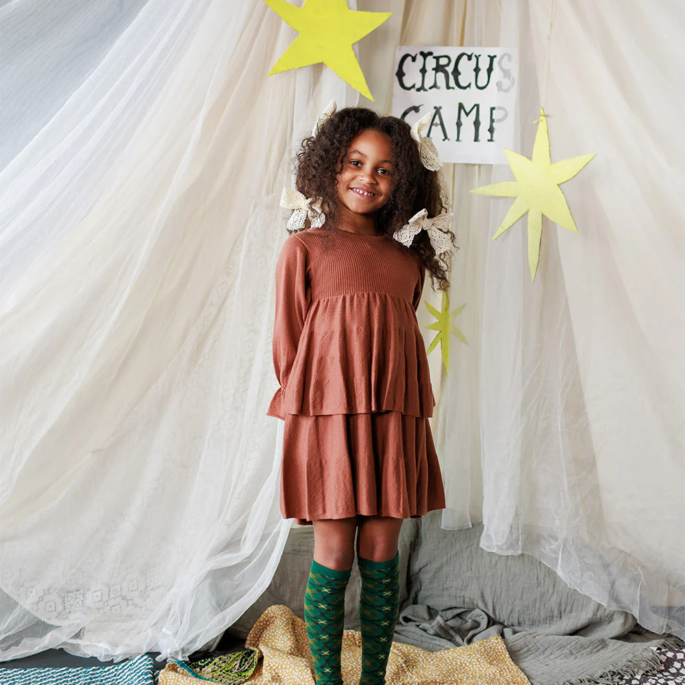 Kids Merino Wool Stevie Dress - Sandalwood - Image 6