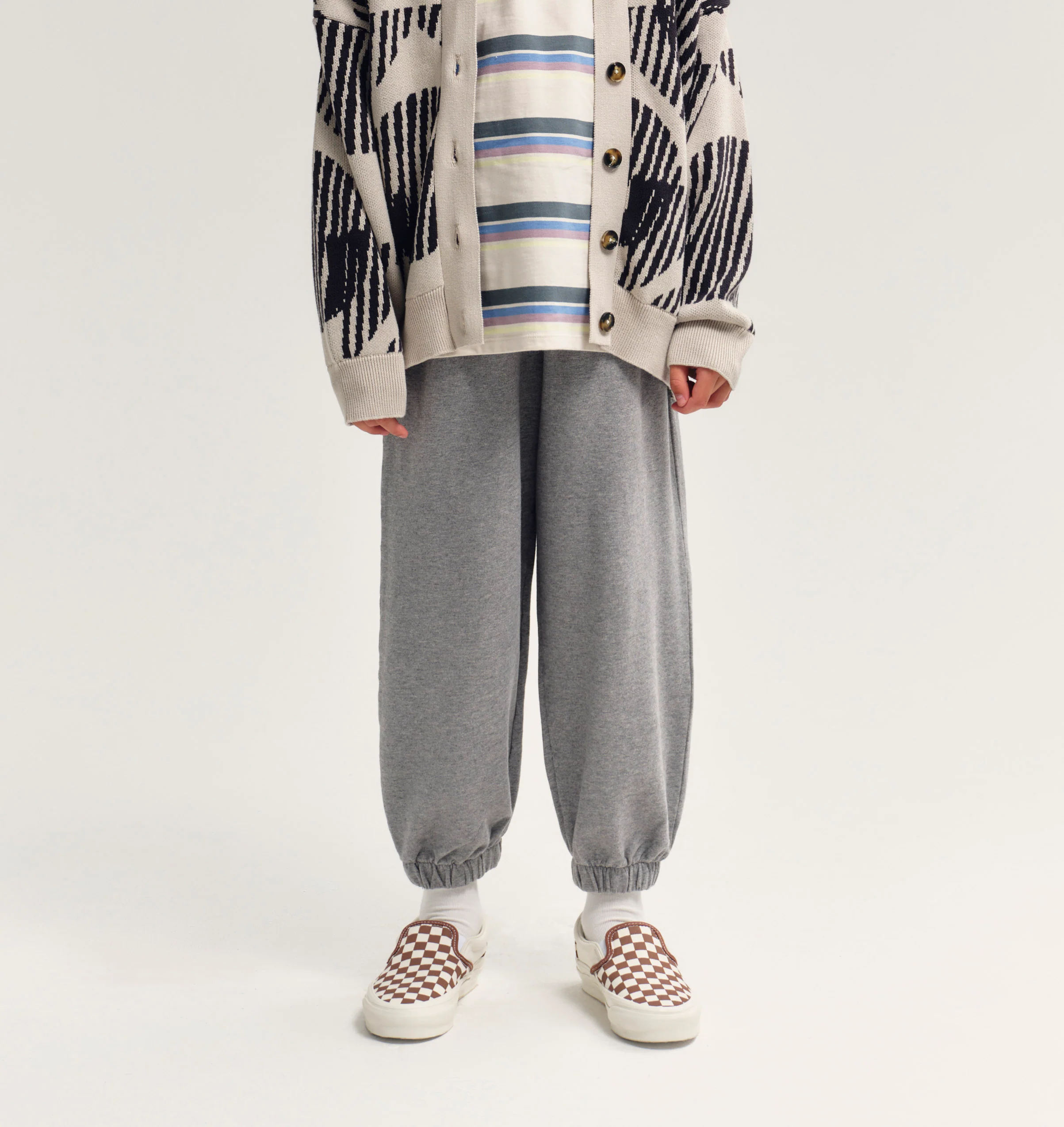 Kids Cotton Balloon Pant - Grey Melange - Image 2