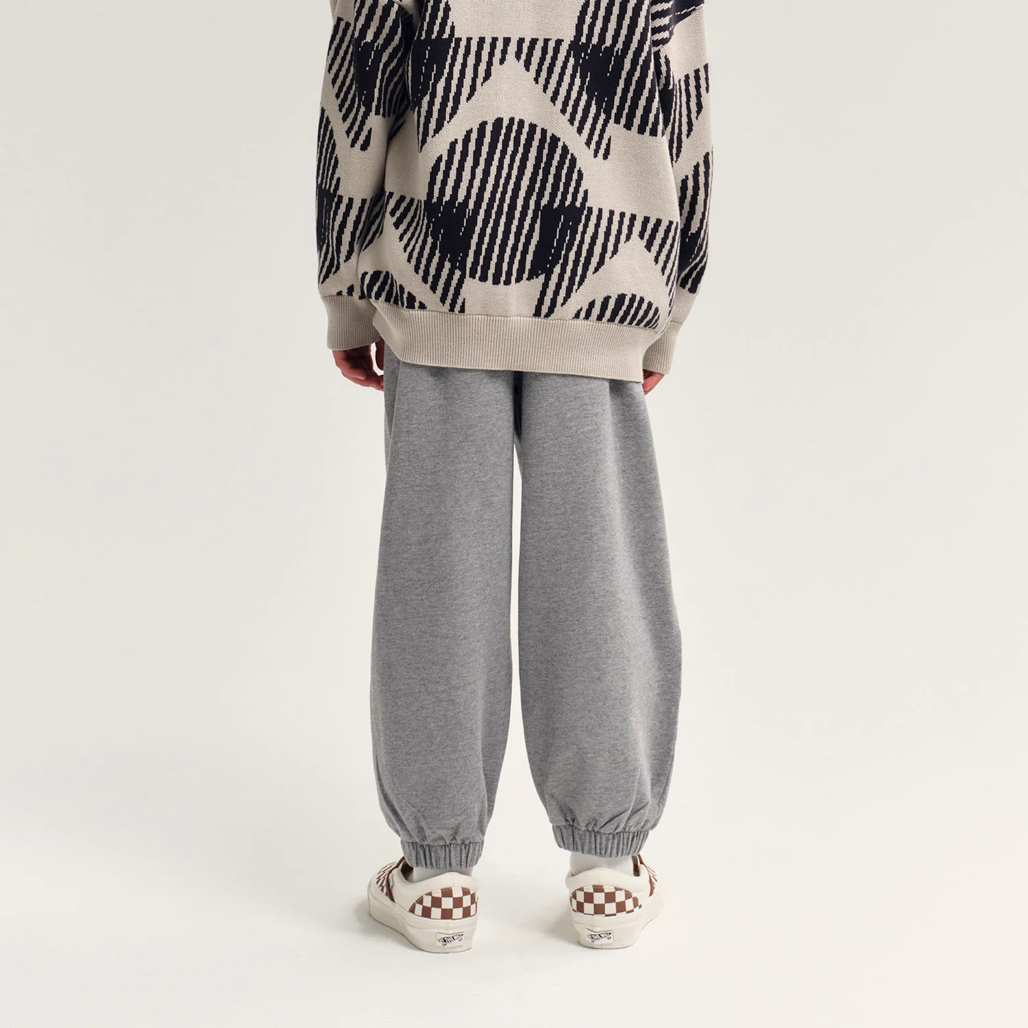 Kids Cotton Balloon Pant - Grey Melange - Image 4