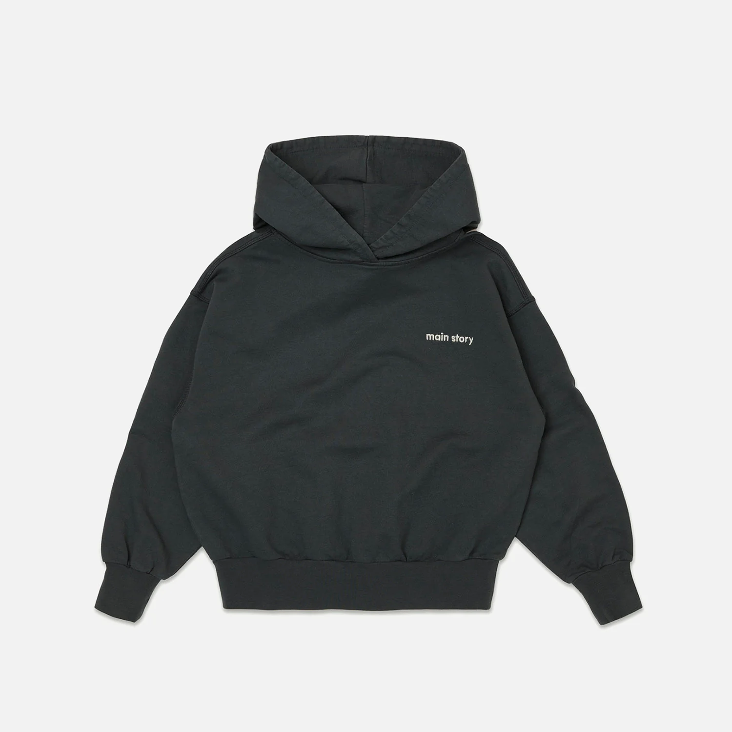 Kids Cotton Hooded Sweat - Dark Shadow - Image 2
