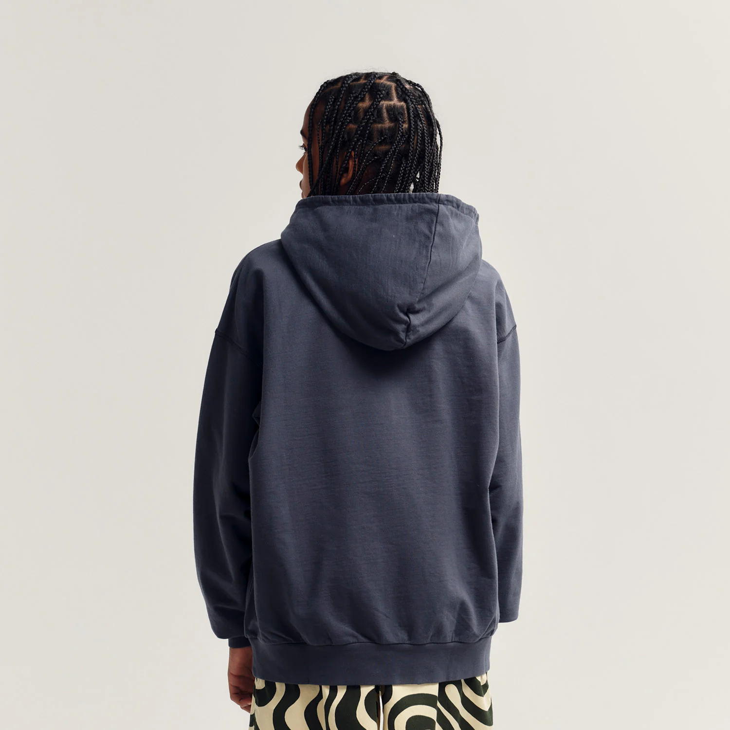Kids Cotton Hooded Sweat - Dark Shadow - Image 3