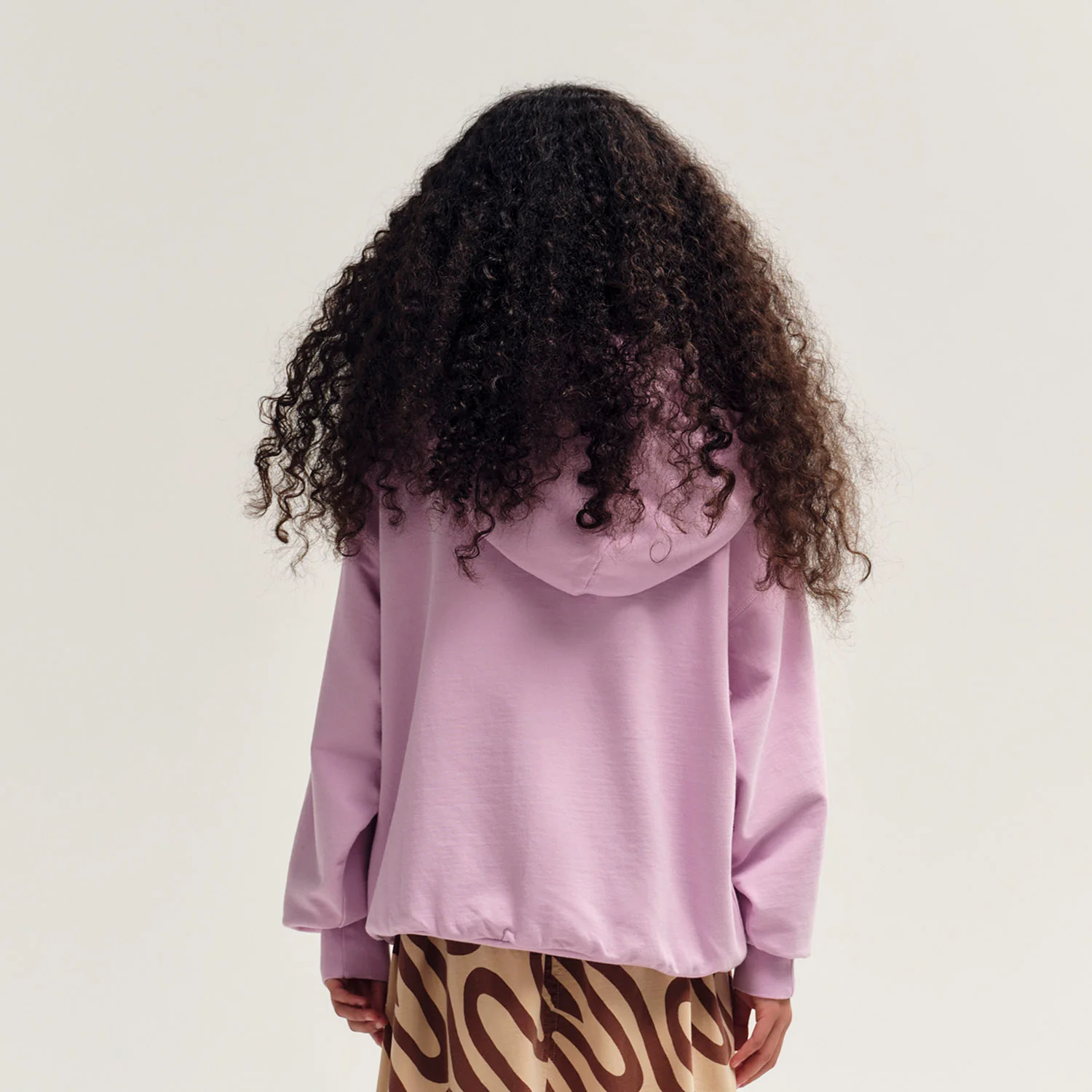Kids Cotton Hooded Sweat - Pink Lavender - Image 3