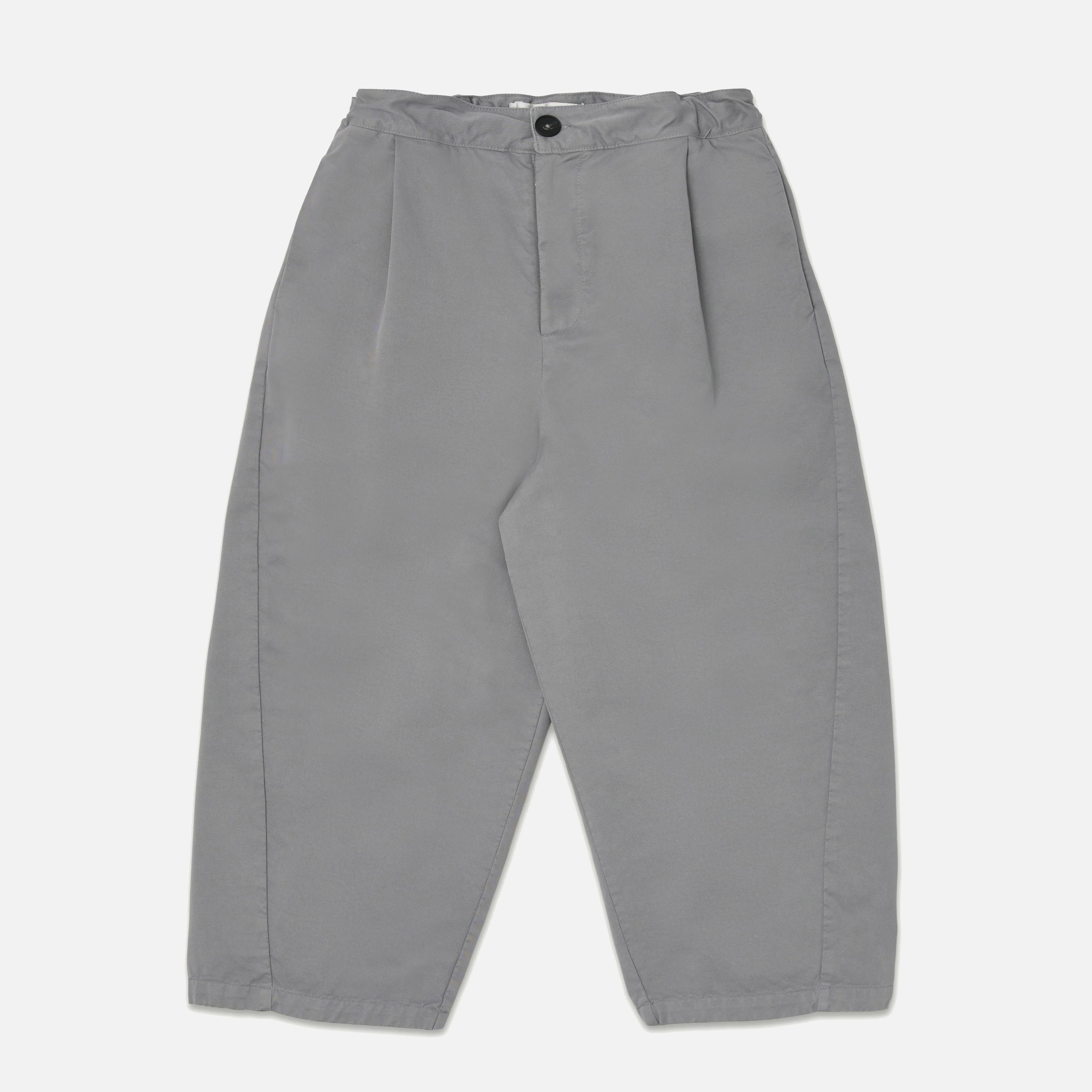 Kids Cotton Twill Barrel Pant - Titanium