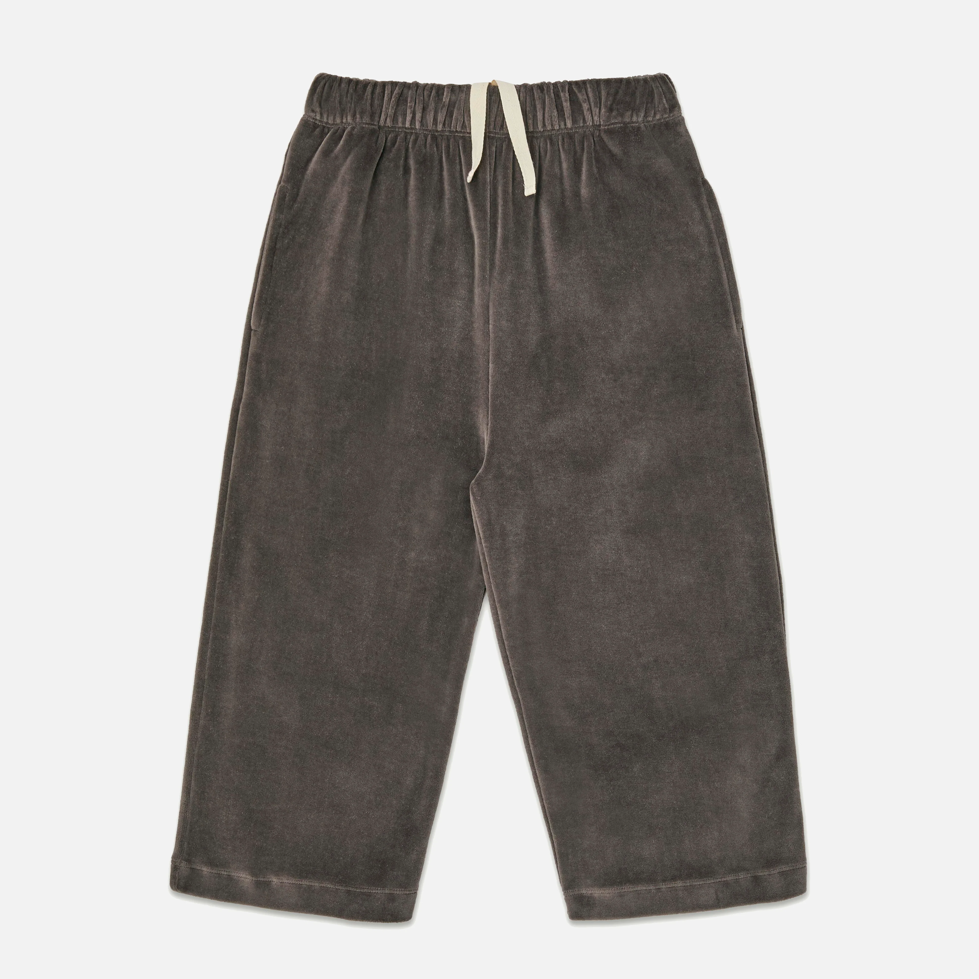 Kids Cotton Velour Lounge Pant - Plum Kitten