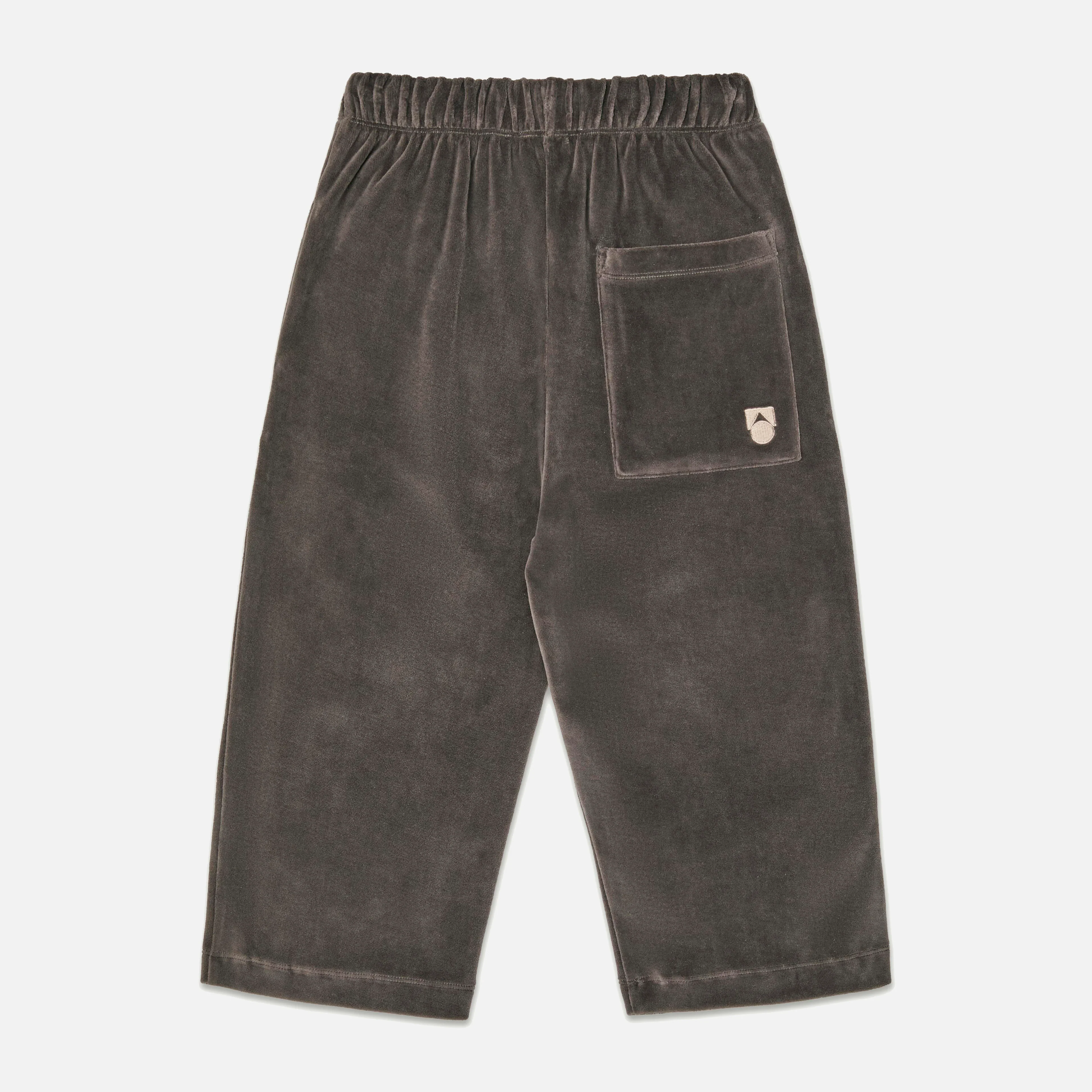 Kids Cotton Velour Lounge Pant - Plum Kitten - Image 2