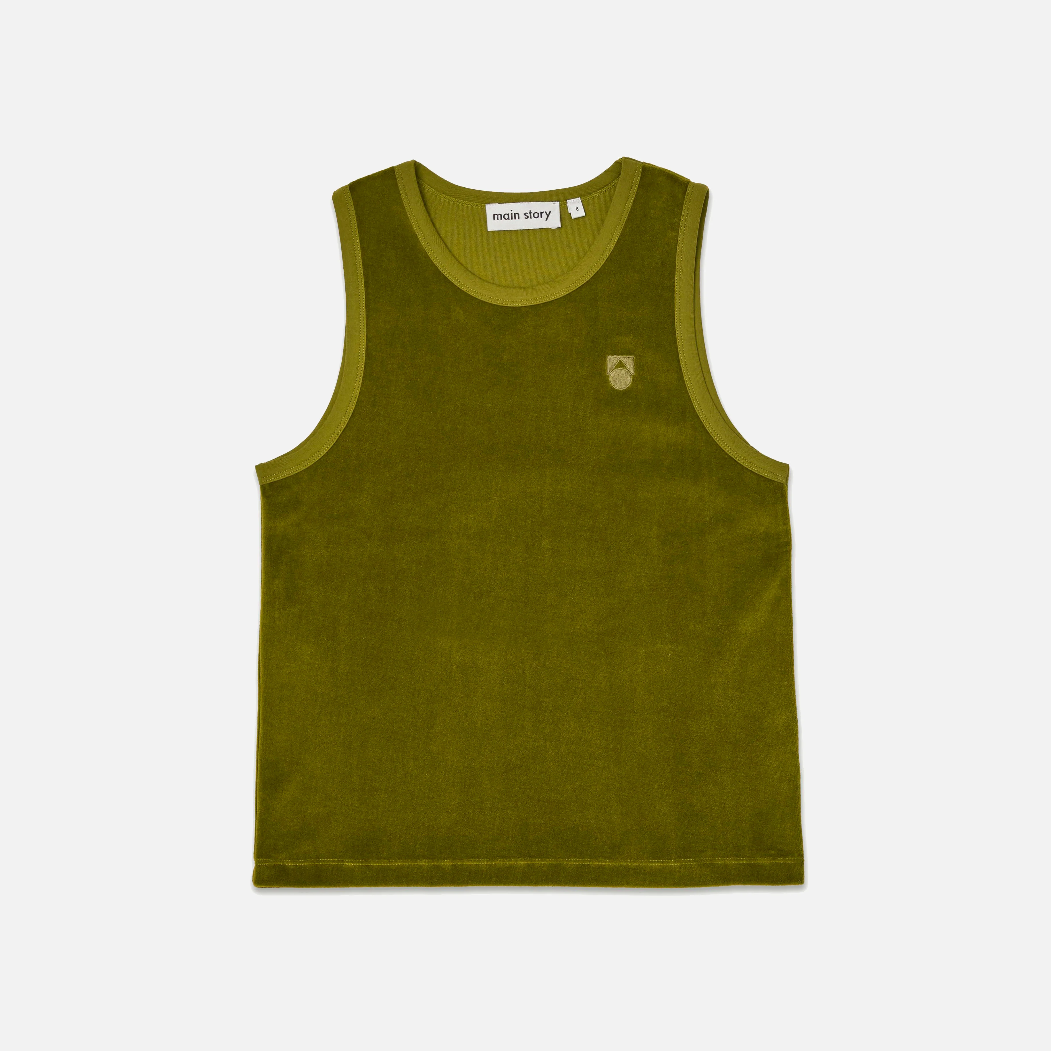 Kids Cotton Velour Vest - Avocado - Image 2