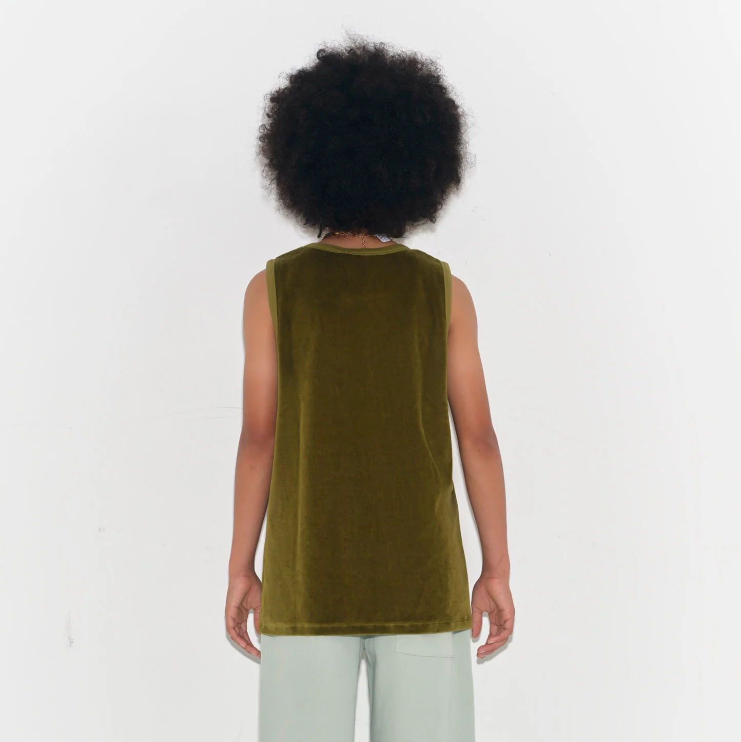 Kids Cotton Velour Vest - Avocado - Image 6