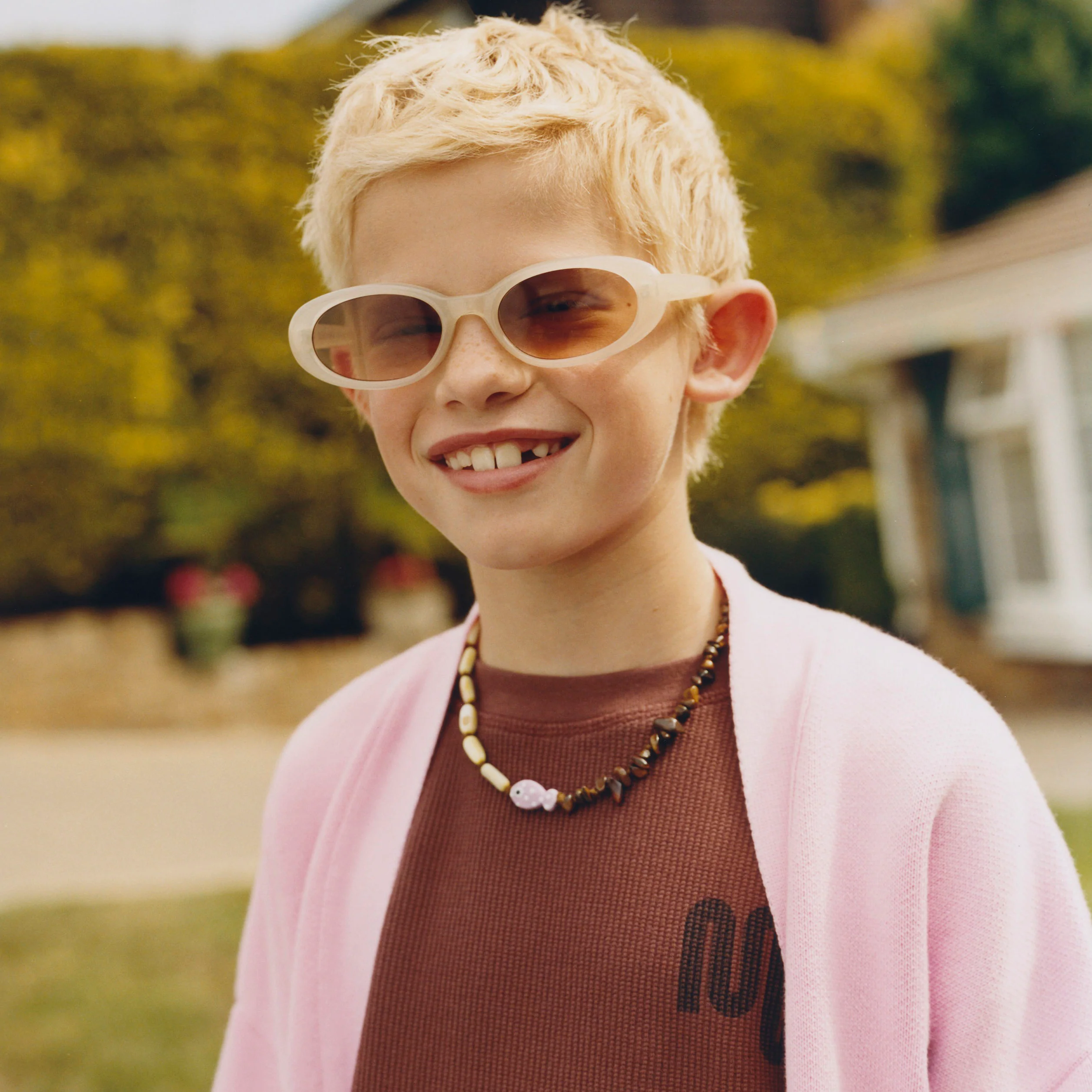 Kids Cotton Waffle LS Tee - Hot Chocolate - Image 5