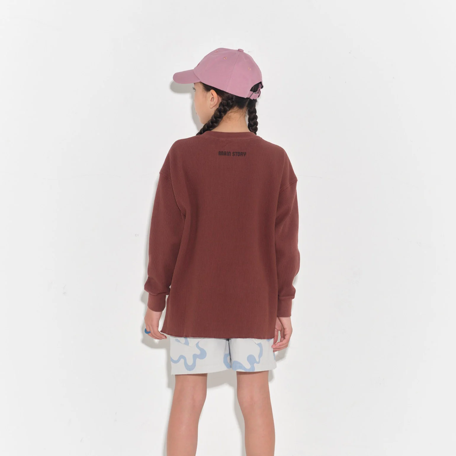 Kids Cotton Waffle LS Tee - Hot Chocolate - Image 6