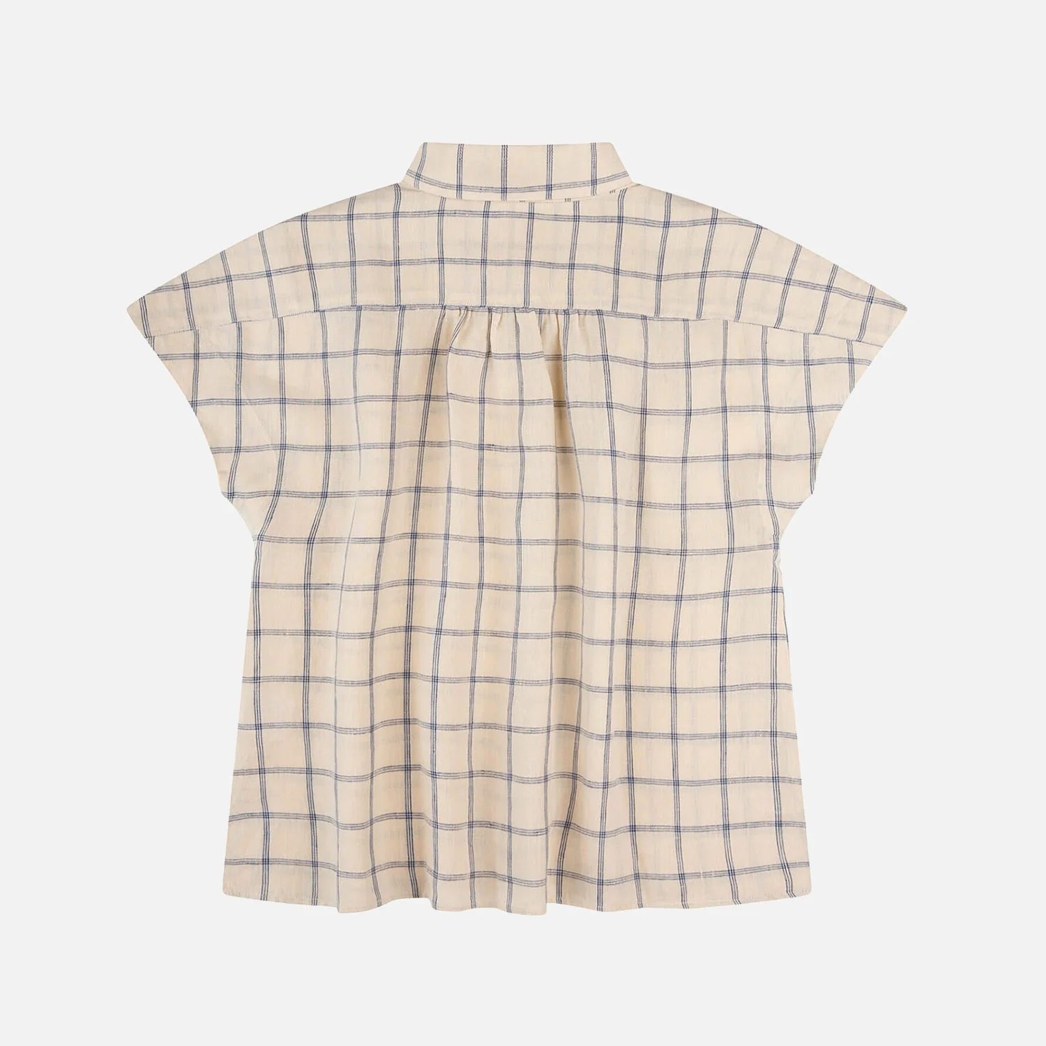 Women's Linen Blouse - Blue Net - Image 6