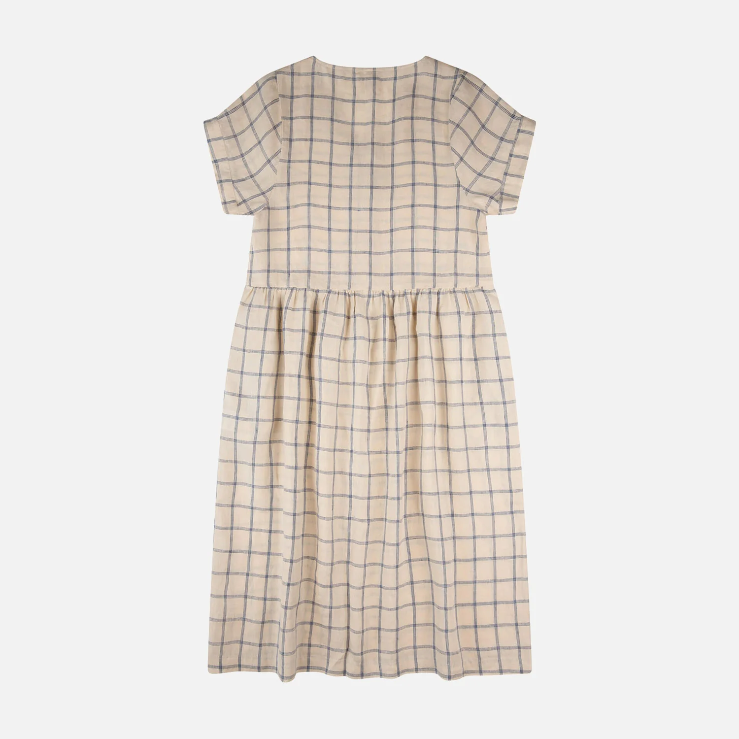 Women's Linen Midi Dress - Blue Net - Image 4