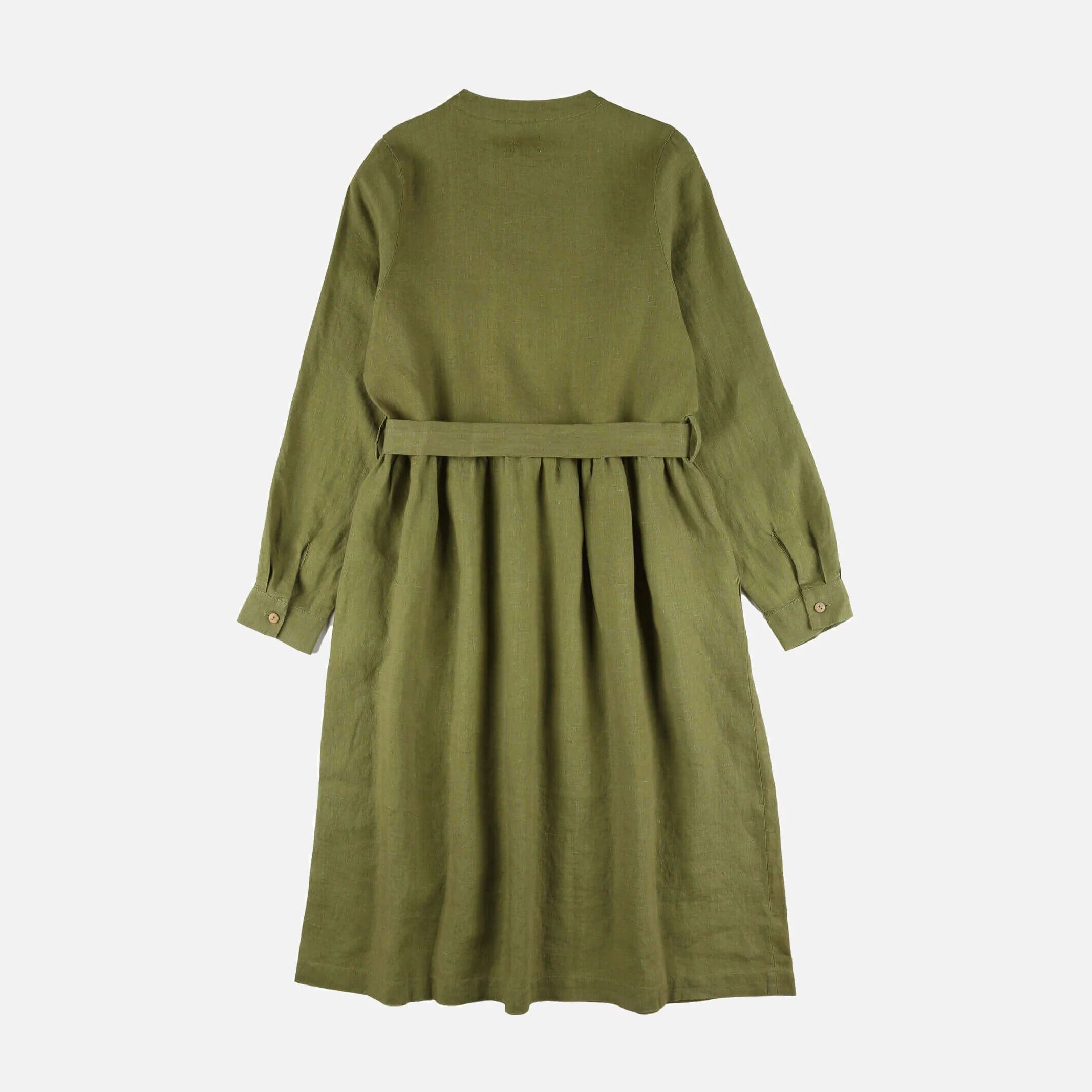 Women's Linen Belted Dress - Cardamom - Image 3