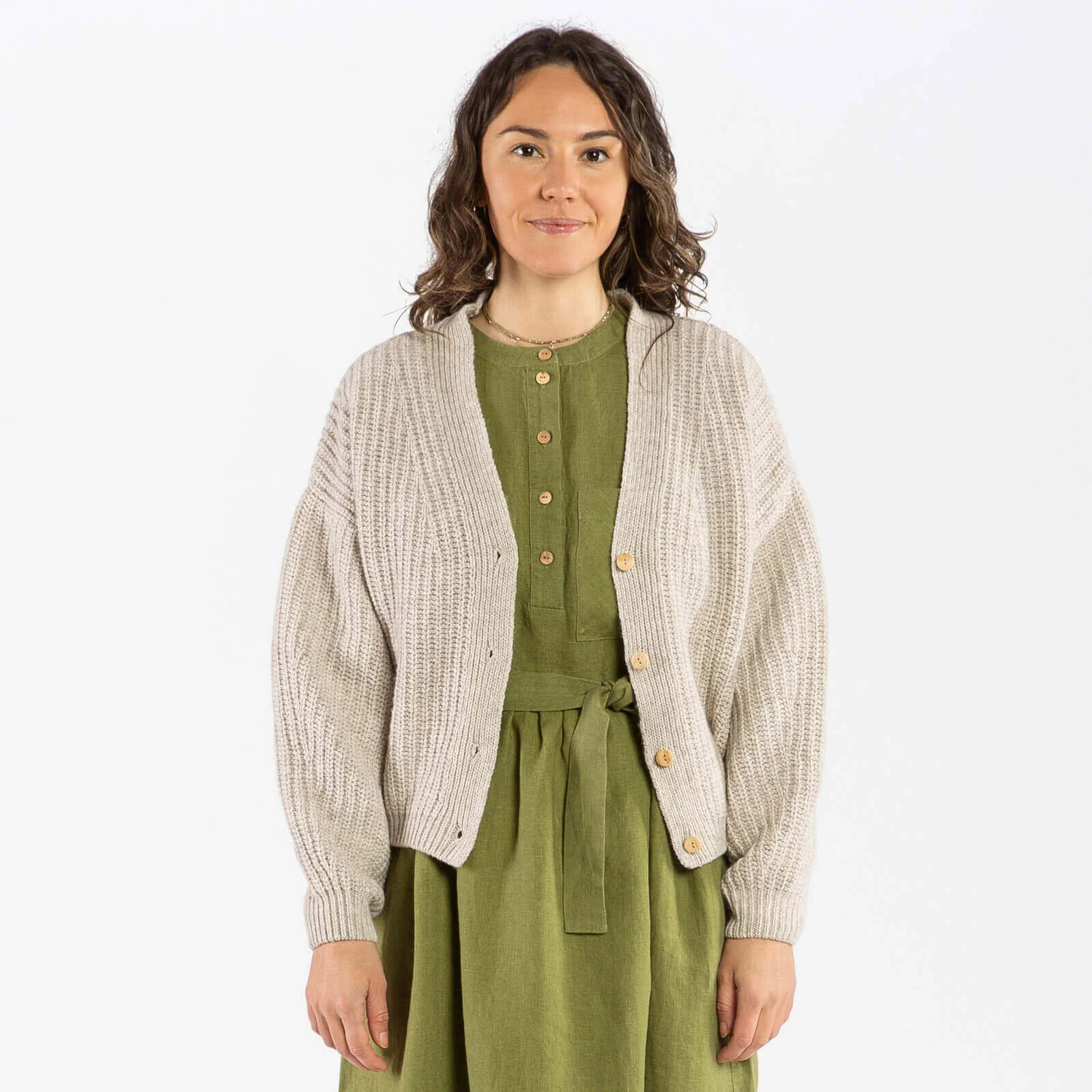 Women's Linen Belted Dress - Cardamom - Image 6