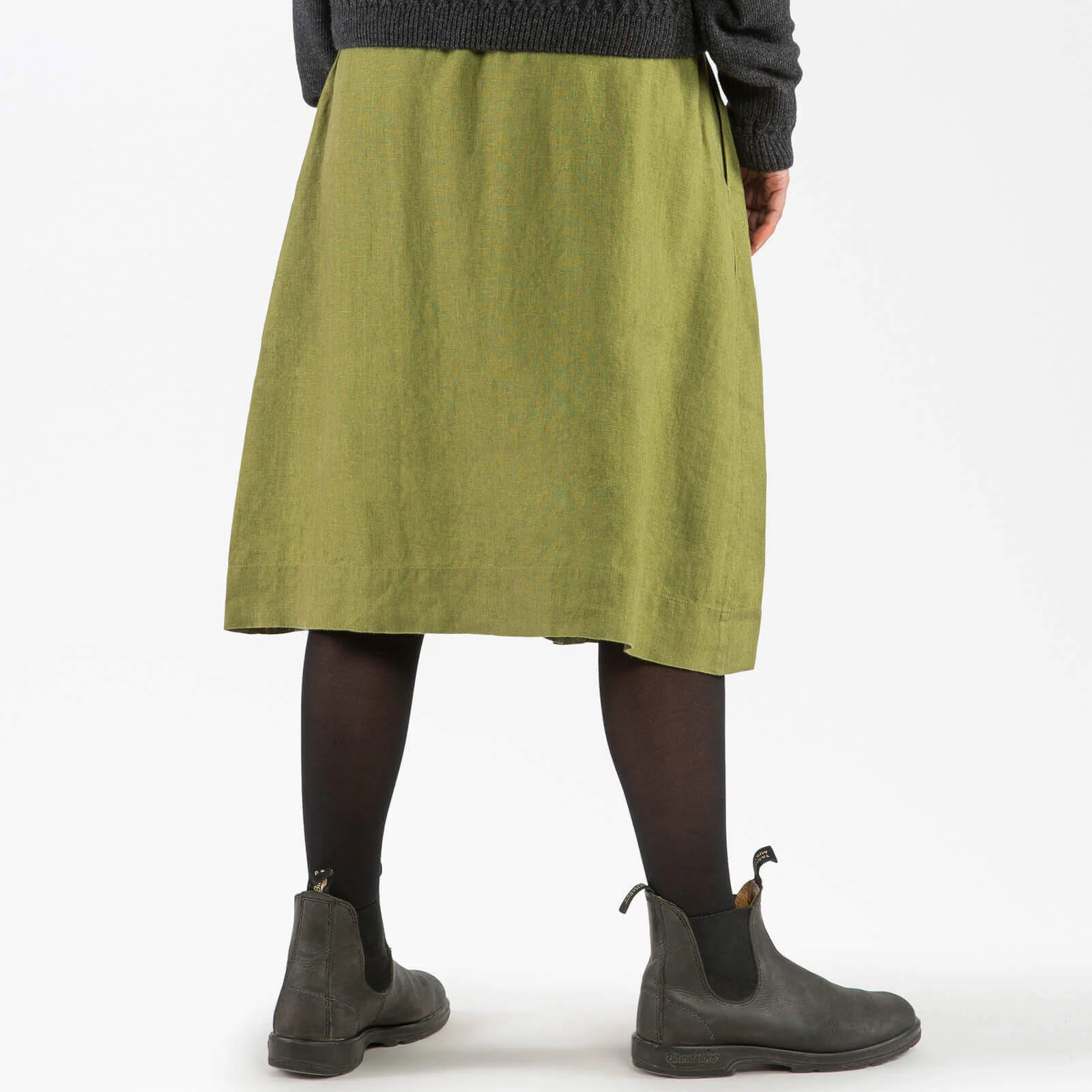 Women's Linen Midi Skirt - Cardamom - Image 5