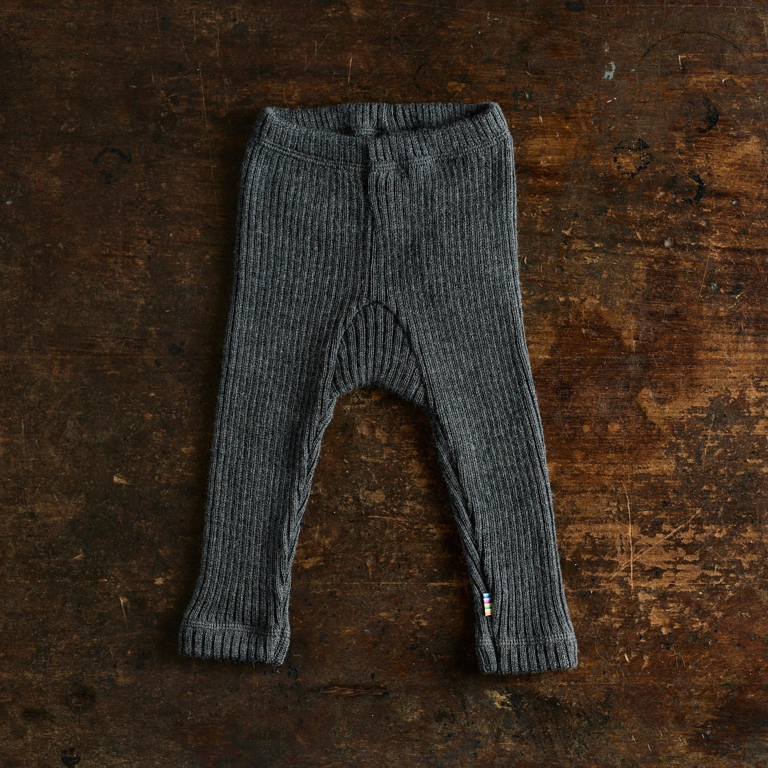 Baby & Kids Merino Wool Heavy Rib Pants - Charcoal - Image 2