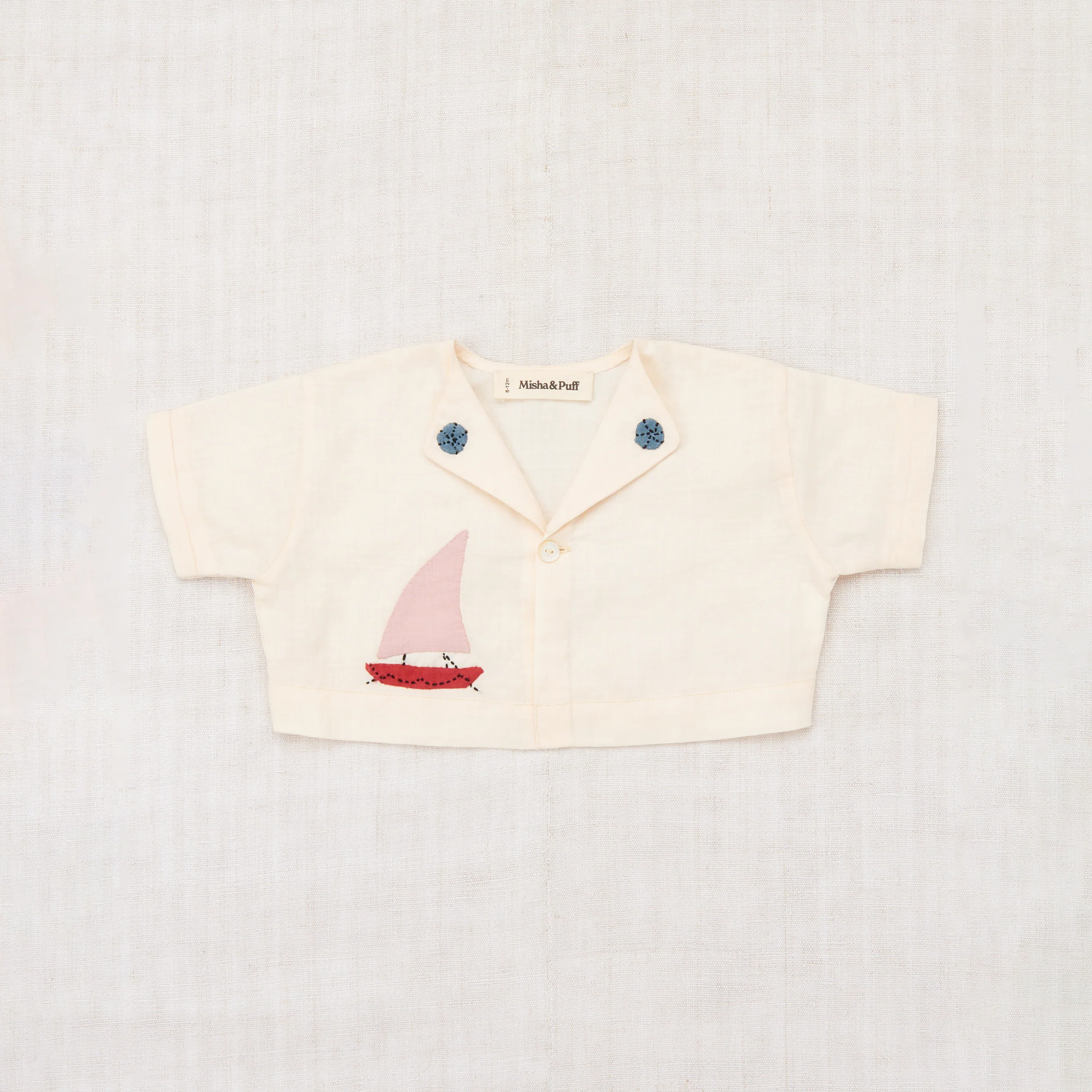 Baby Linen Seaside Button Top - String