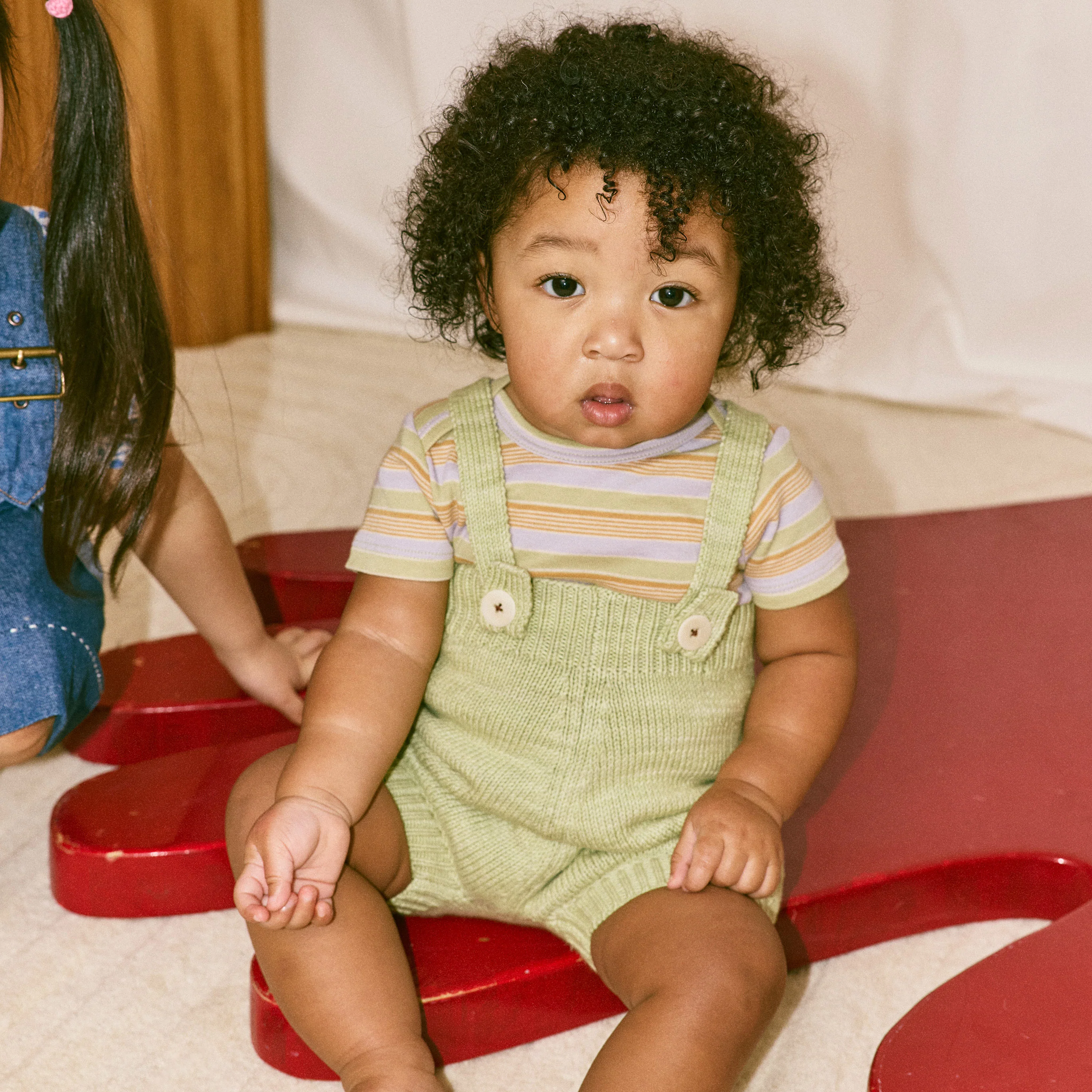 Baby Pima Cotton Lap Tee - Mist Avenue Stripe - Image 3